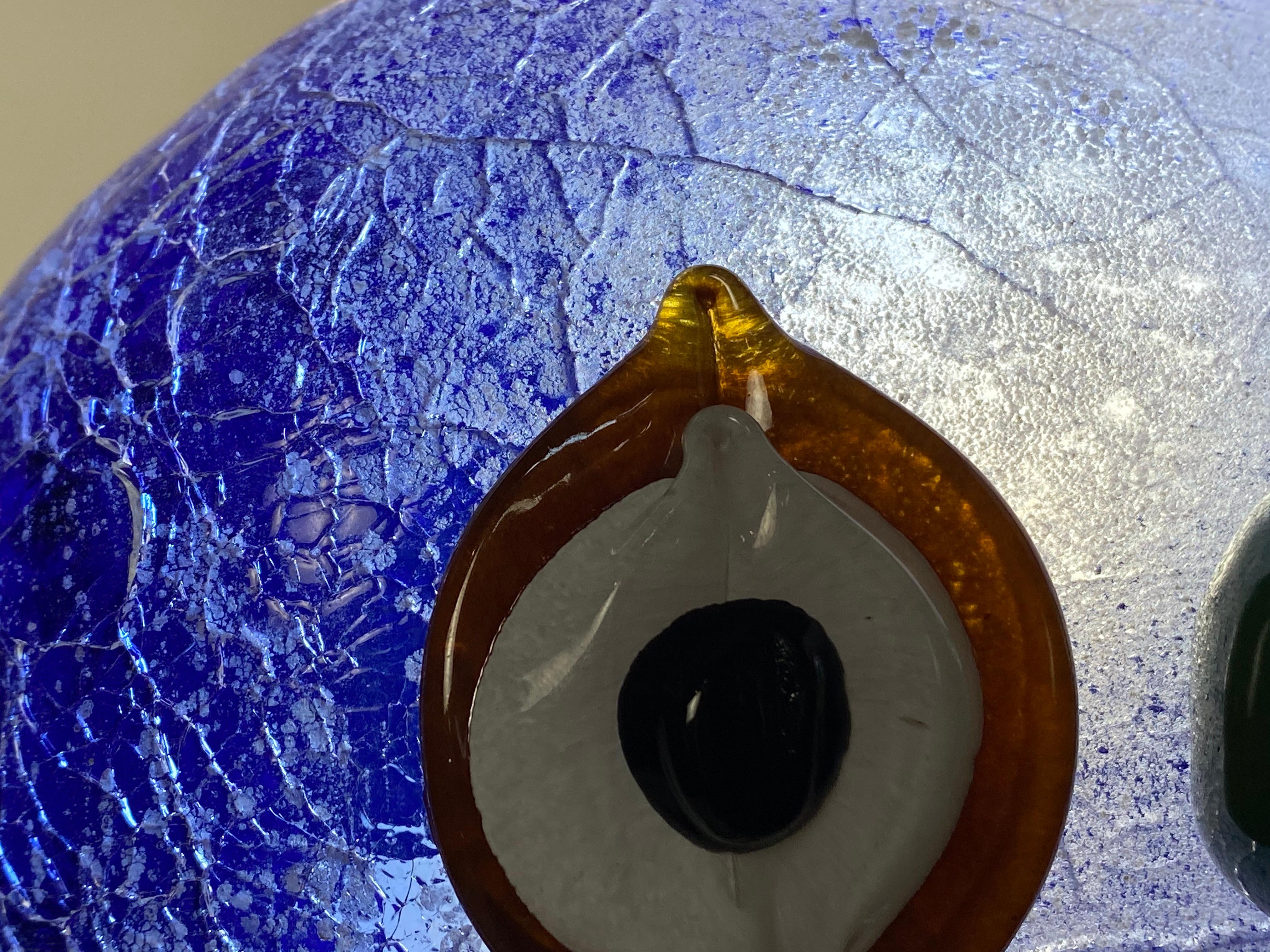 Lampe de bureau en verre soufflé en forme de sculpture bleue, XXIe siècle, Mattia Biagi en vente 1