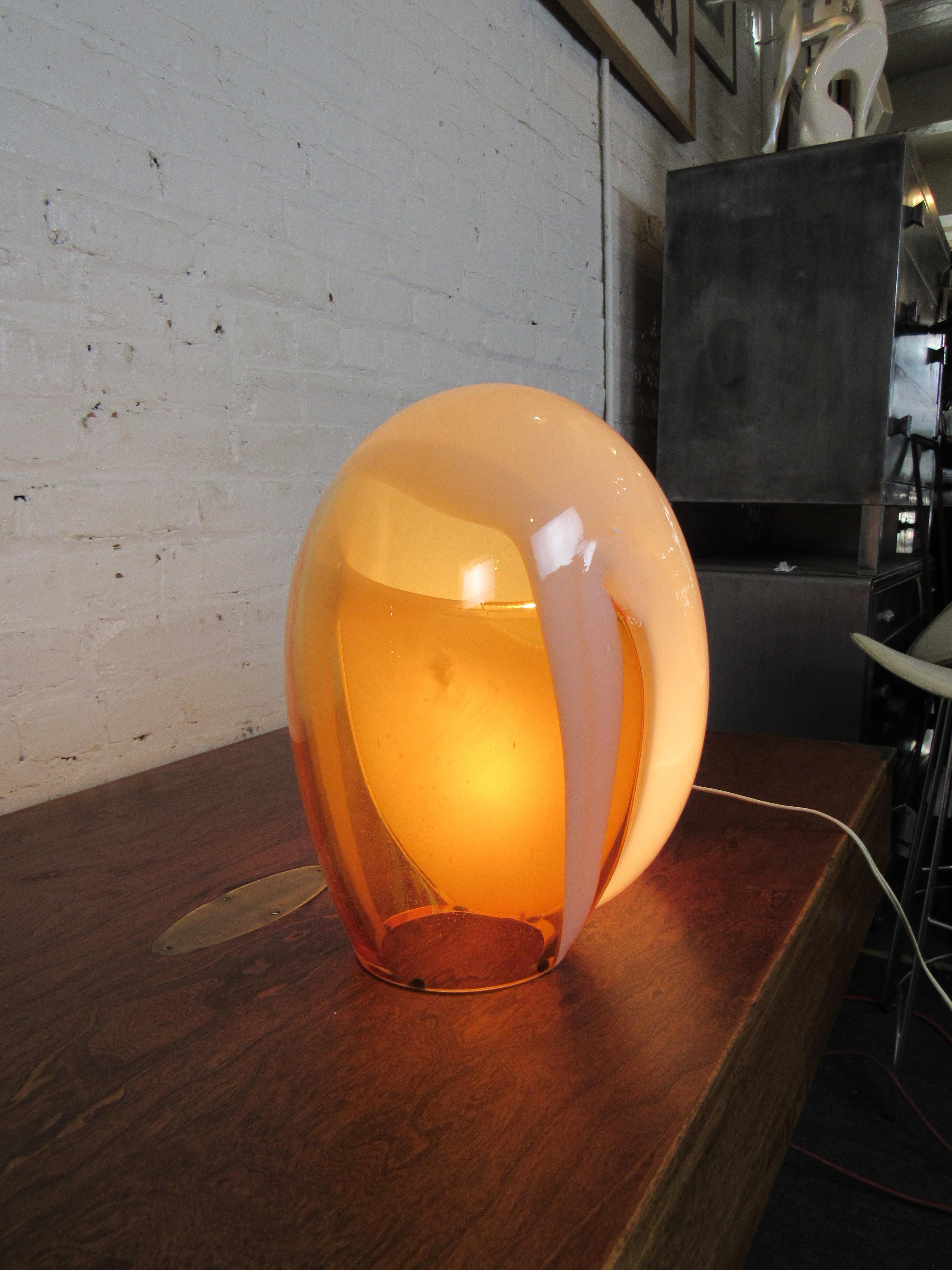 20th Century Blown Glass Table Lamp