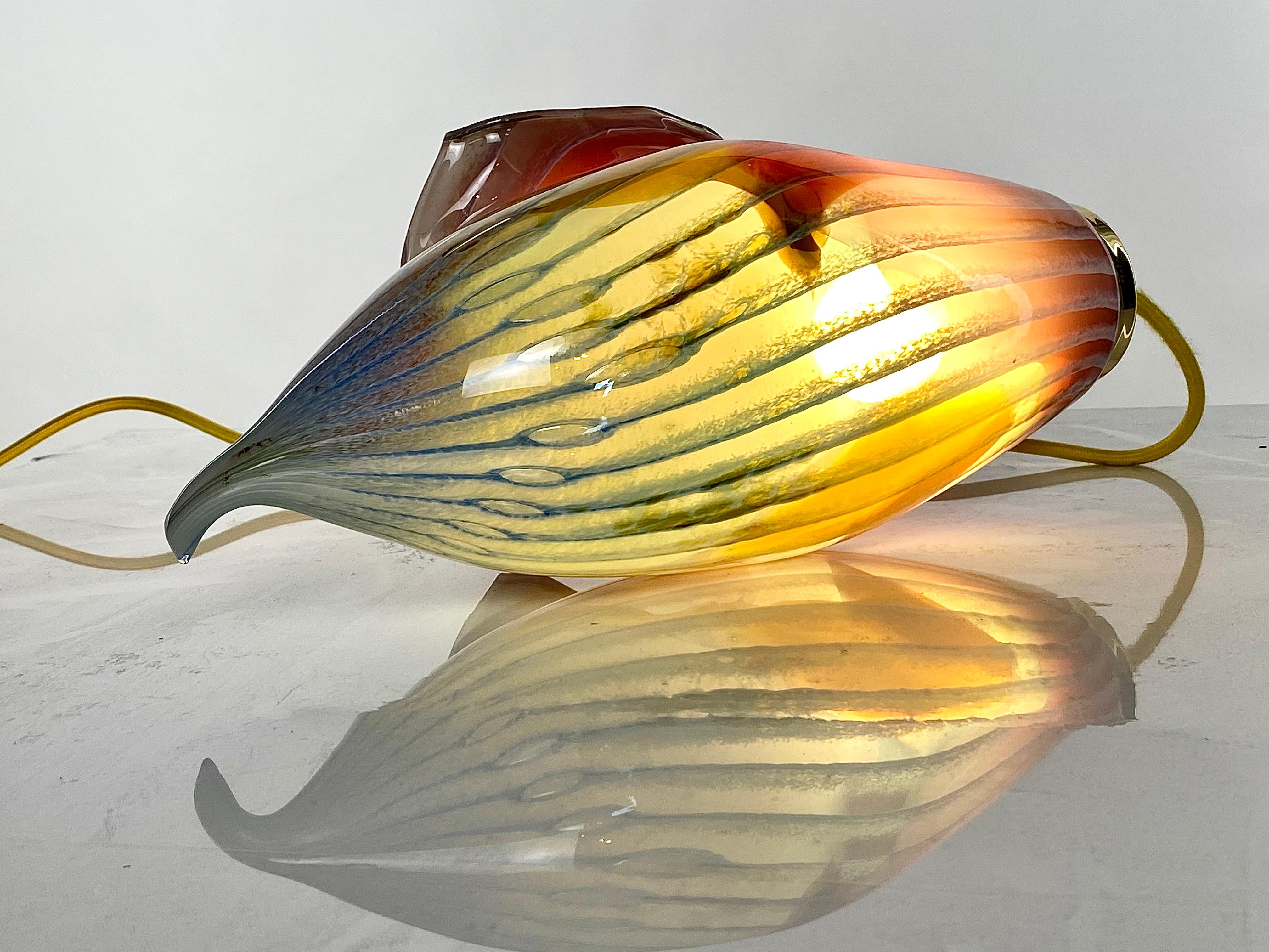 Blown Glass Table Lamp or Pendent Light, 21st Century by Mattia Biagi For Sale 2