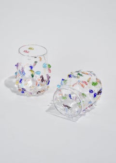Juego de vasos de vidrio soplado