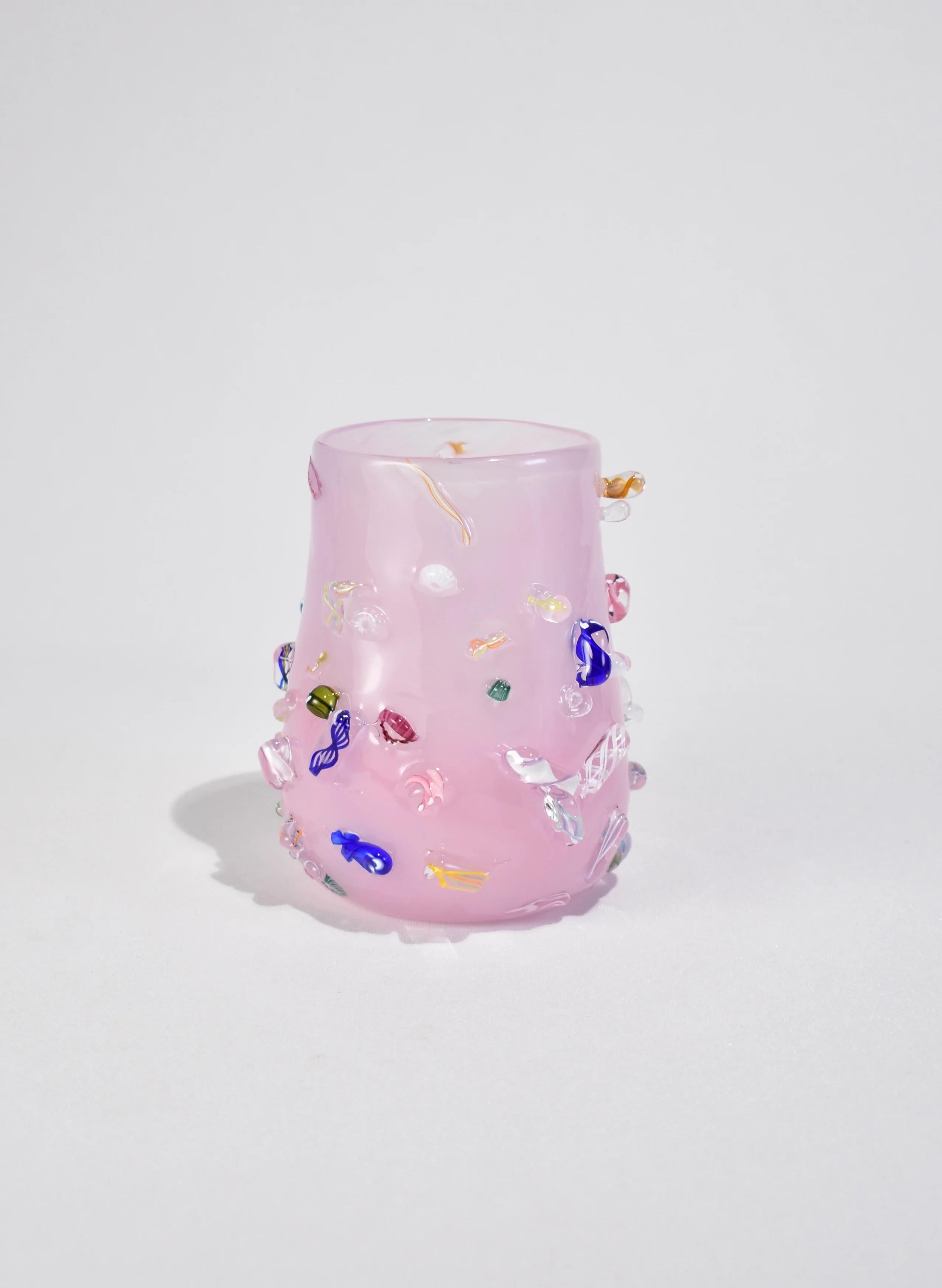 Blown Glass Tumbler Set in Pink In New Condition In Richmond, VA