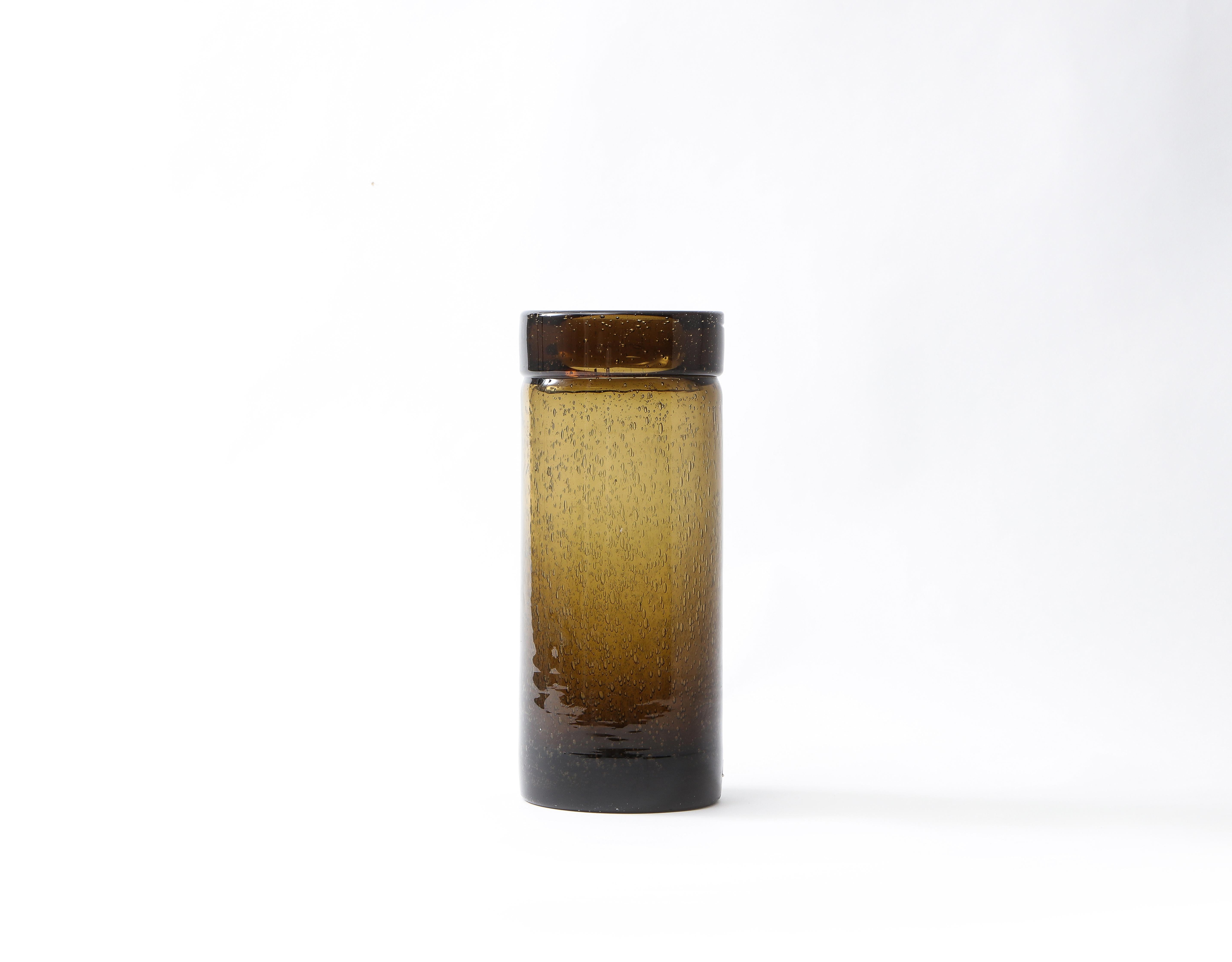 20th Century Blown Glass Vase by Verrerie de Bendor For Sale