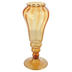 Blown Glass Vase by Vittorio Zecchin for MVM Cappellin, Murano Italy, 1920s