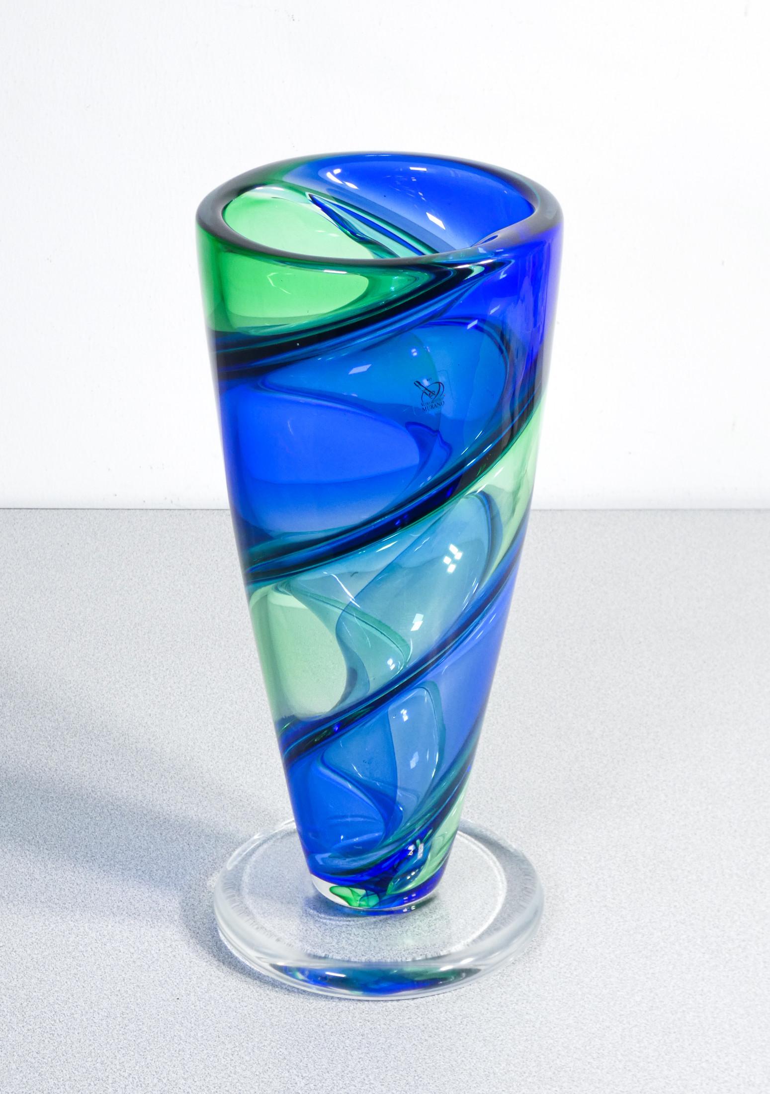 Italian Blown Glass Vase, Fornace Mian, 