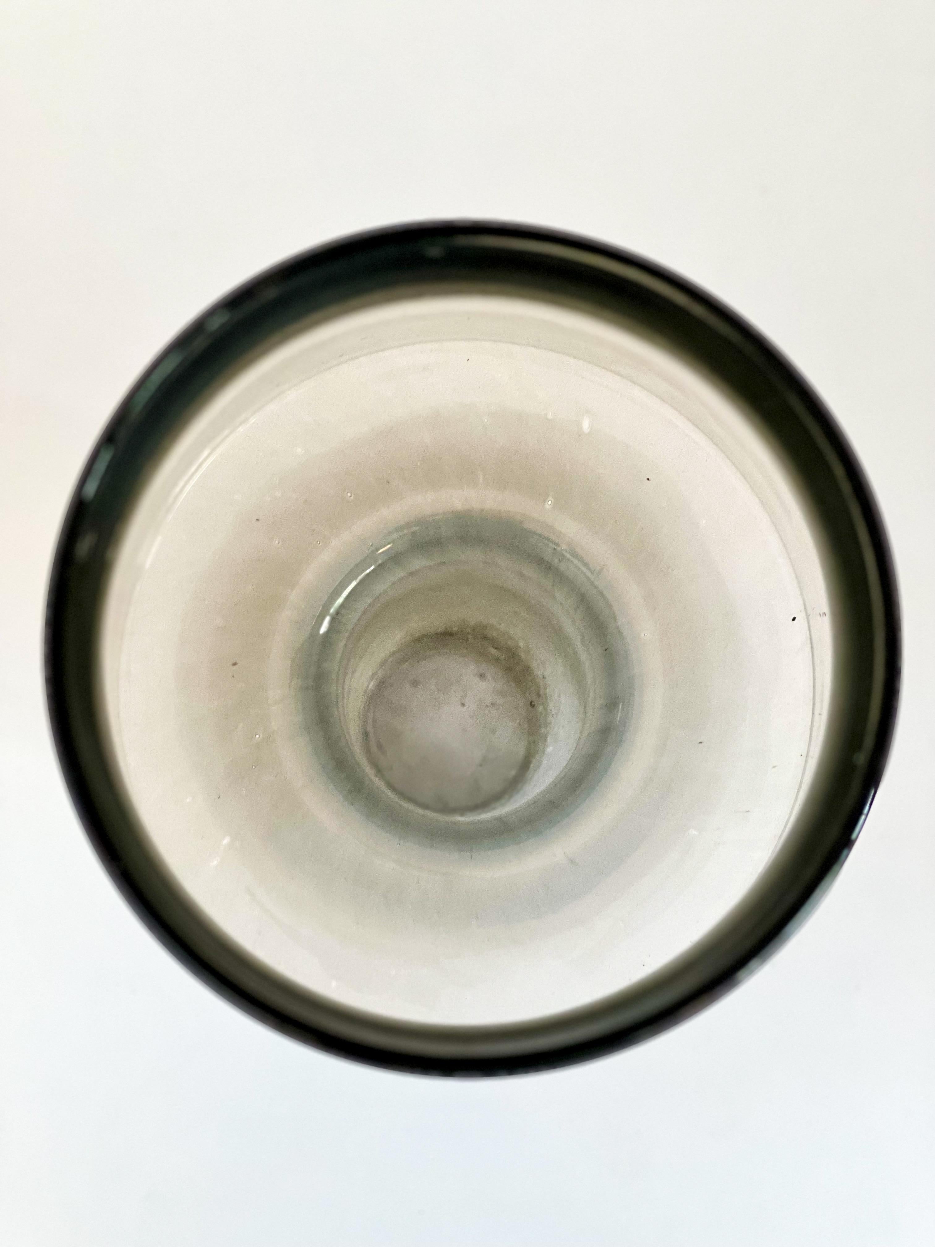 Mid-20th Century Blown glass vase on base in a smokey grey