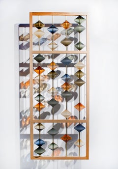 Blown glass wall mounted Abacus sculpture