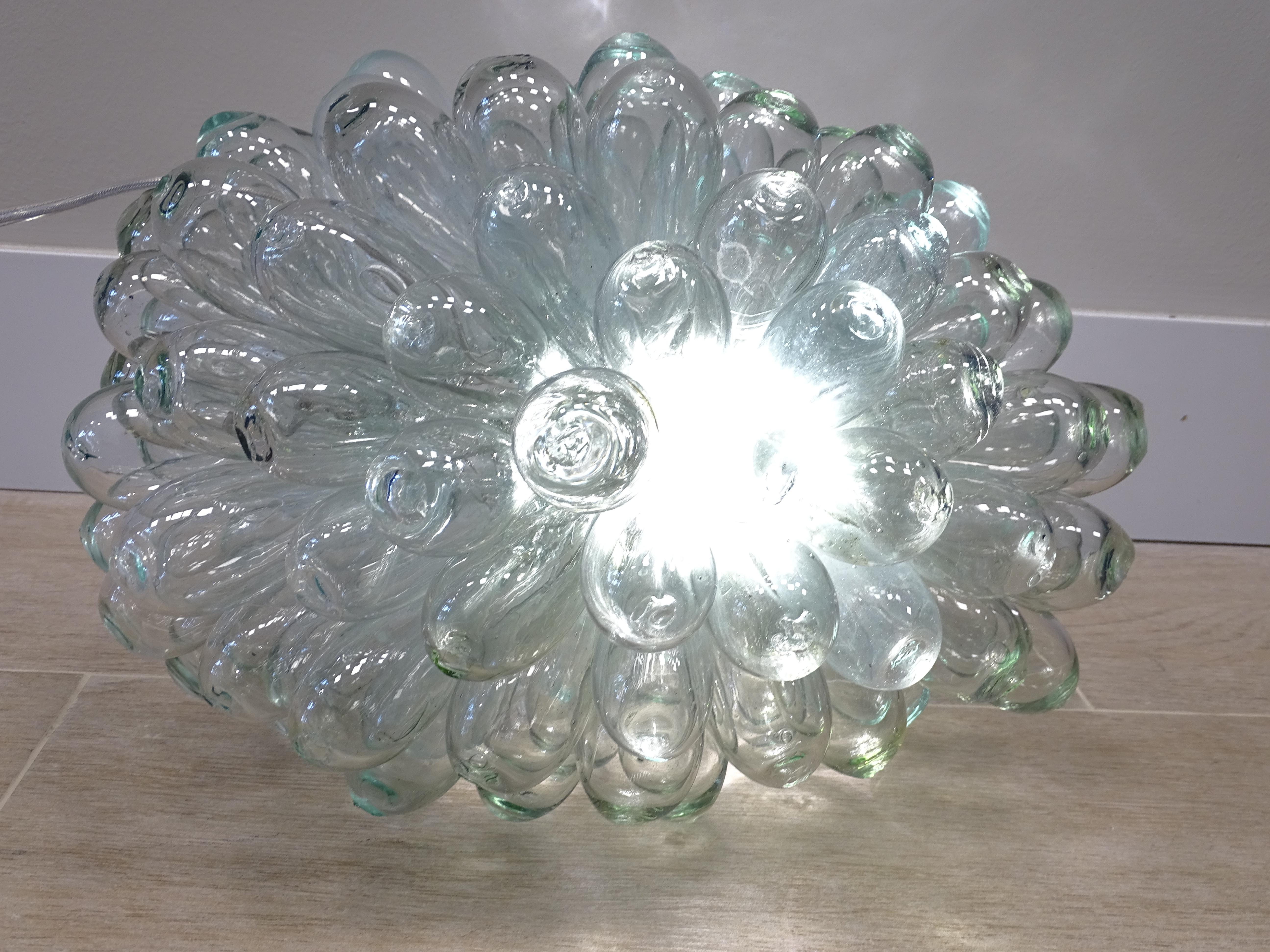 Blown Glass White Two Table Lamps, Model Called 