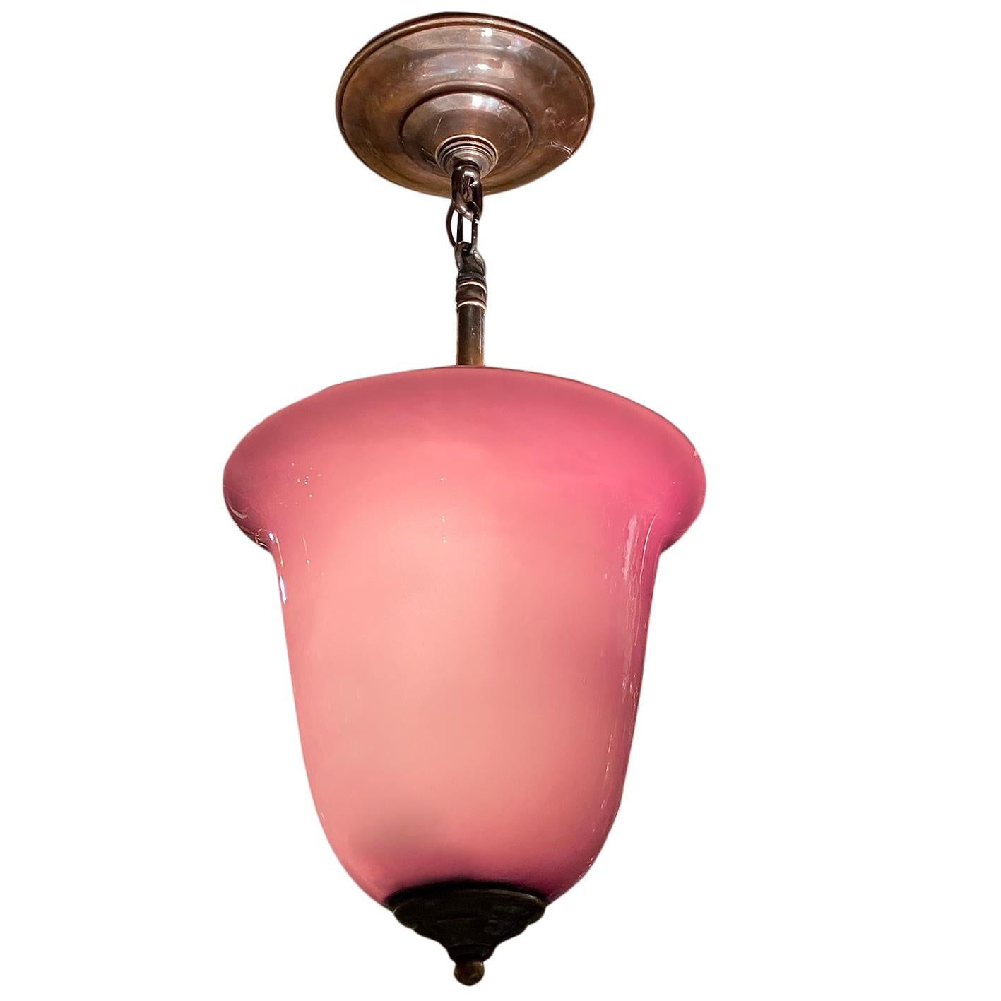 Mid-20th Century Blown Murano Amethyst Glass Light Fixture For Sale