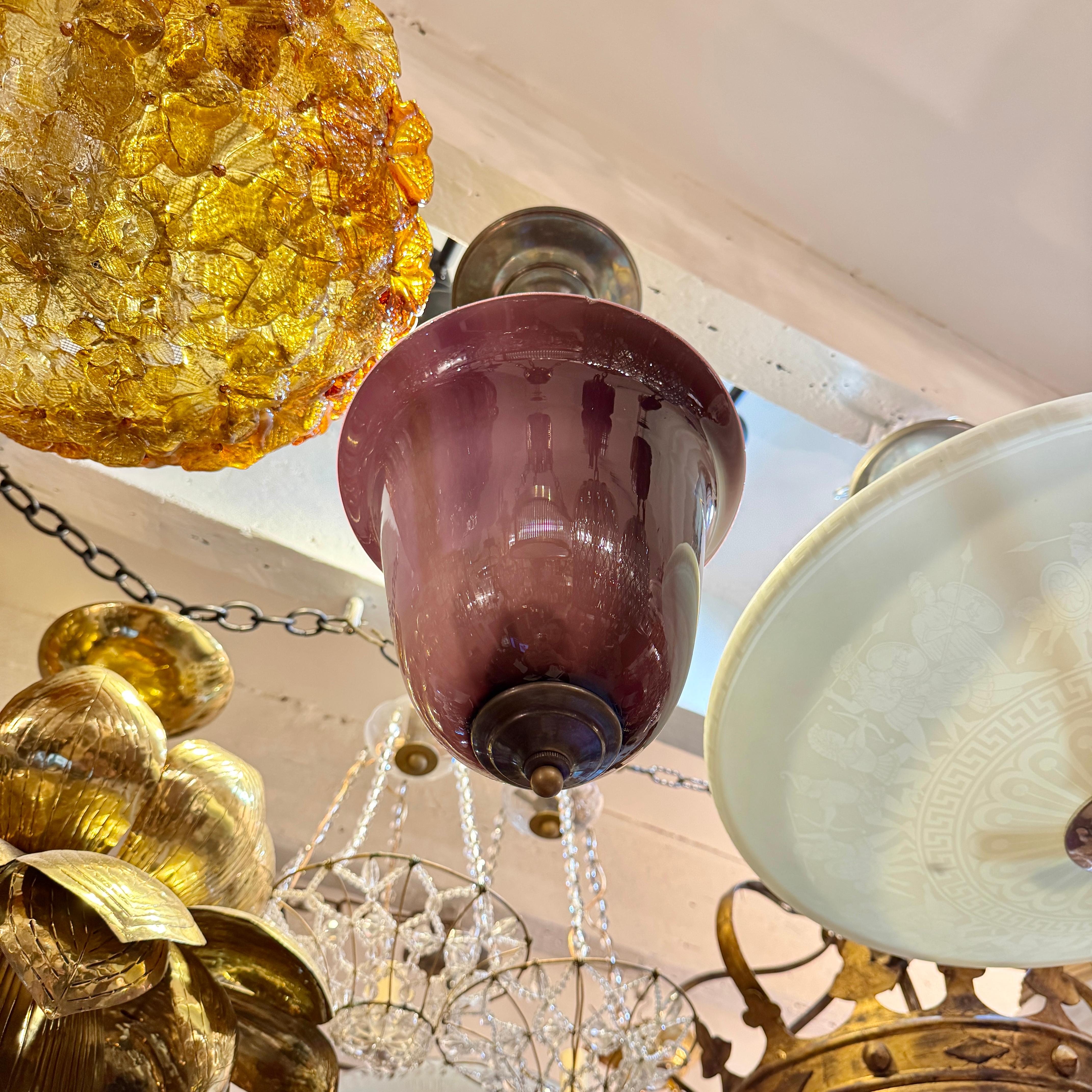 Lámpara de cristal soplado de Murano amatista en venta 1