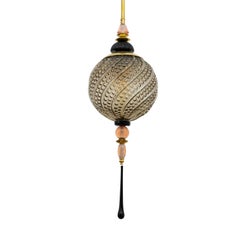 Blown Murano Glass and Brass Pendant Lamp