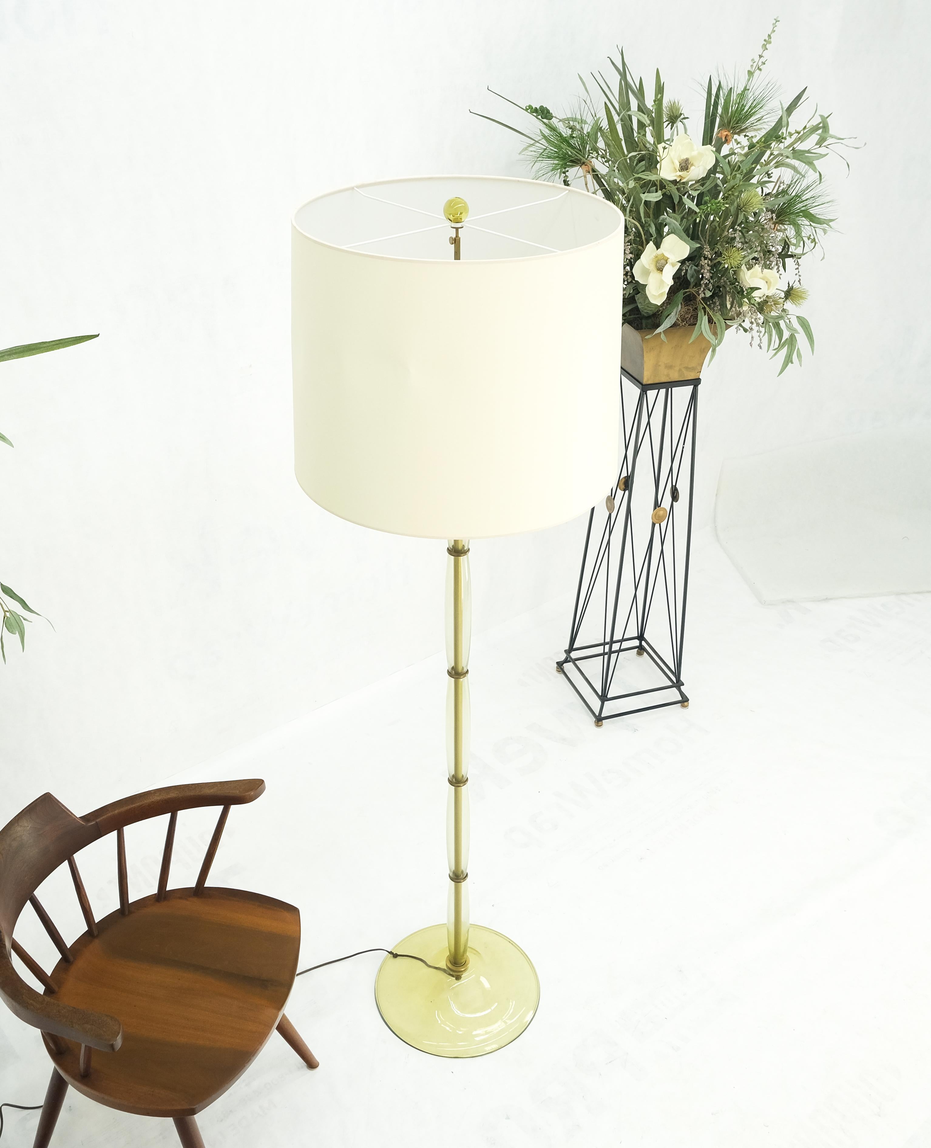 Blown Murano Glass & Brass c1950s Base Mid Century Modern Floor Lamp MINT  For Sale 4