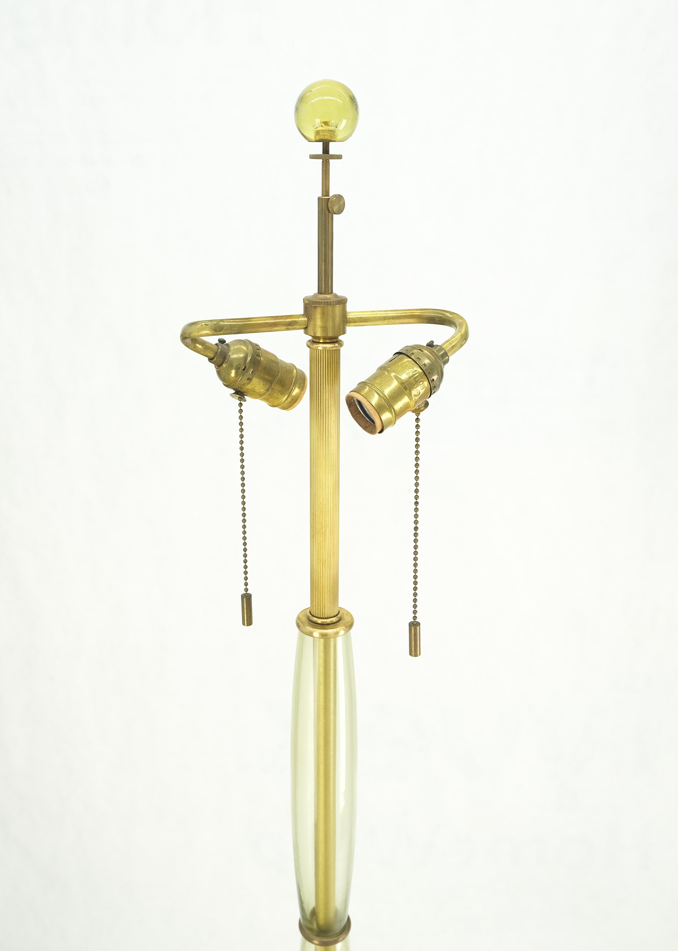 Italian Blown Murano Glass & Brass c1950s Base Mid Century Modern Floor Lamp MINT  For Sale