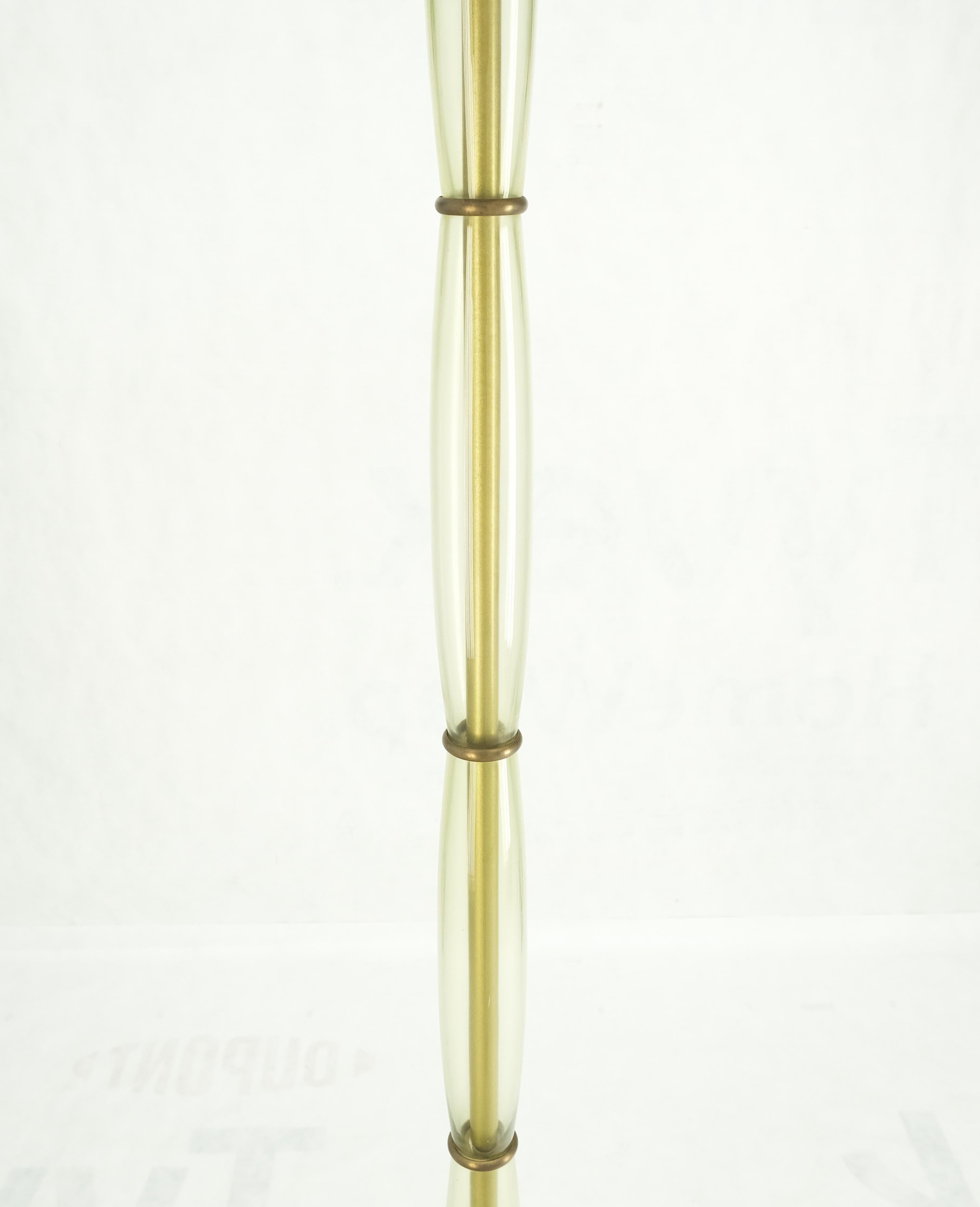 20th Century Blown Murano Glass & Brass c1950s Base Mid Century Modern Floor Lamp MINT  For Sale