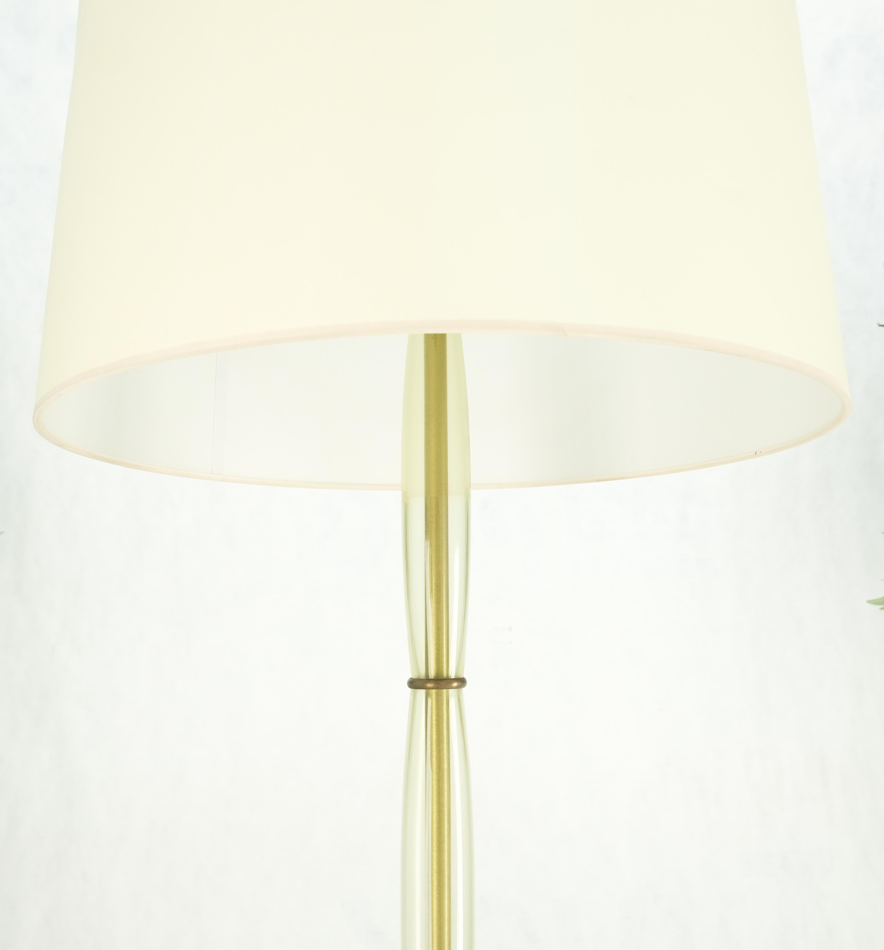 Blown Murano Glass & Brass c1950s Base Mid Century Modern Floor Lamp MINT  For Sale 2