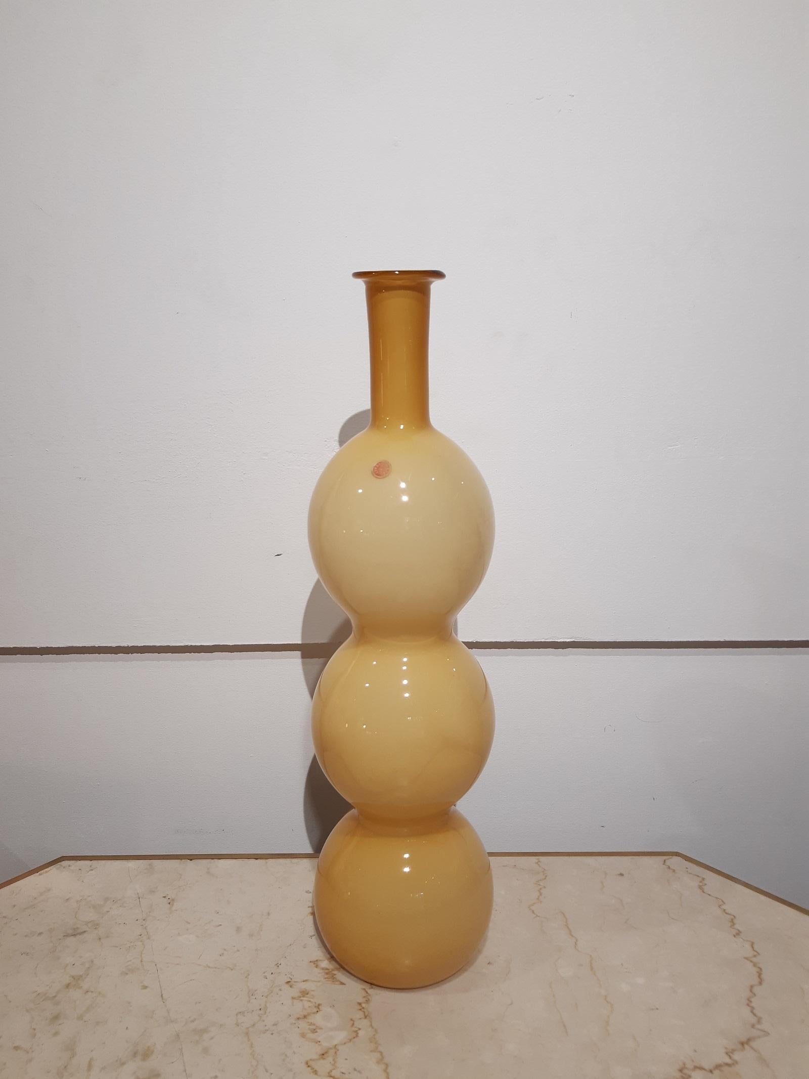 French Blown Murano Glass Vase, 1970s, Italy For Sale