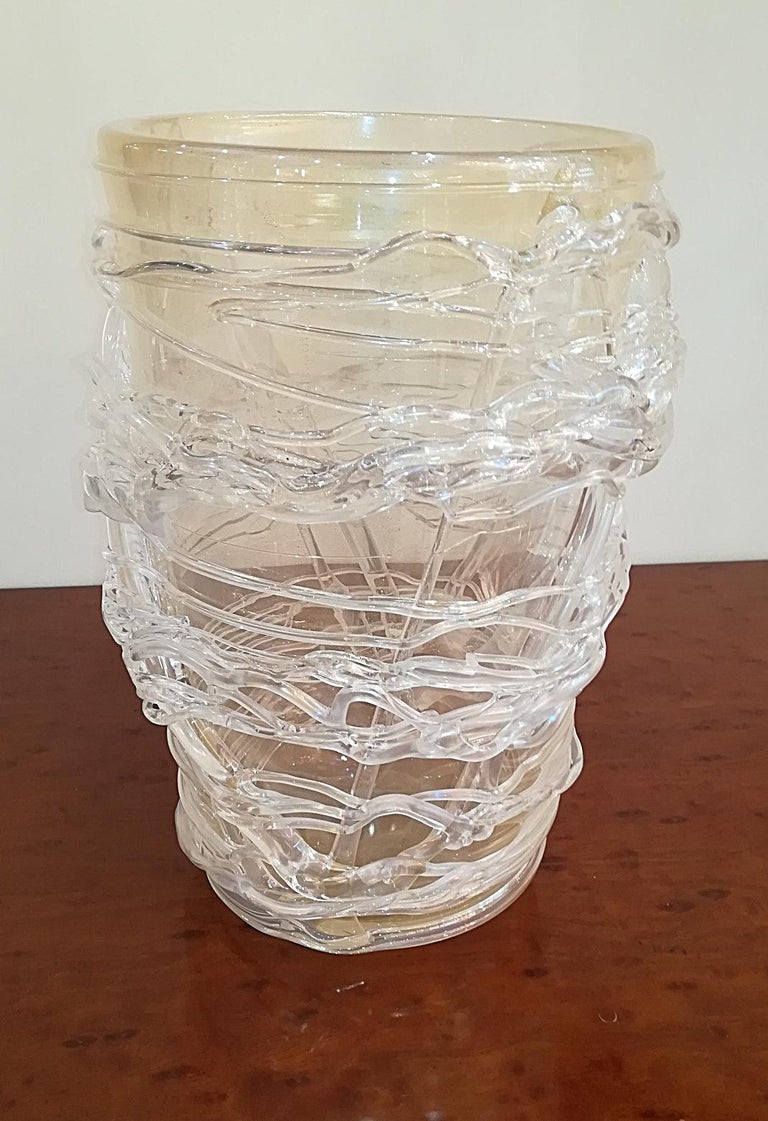 Modern Blown Murano Glass Vase For Sale