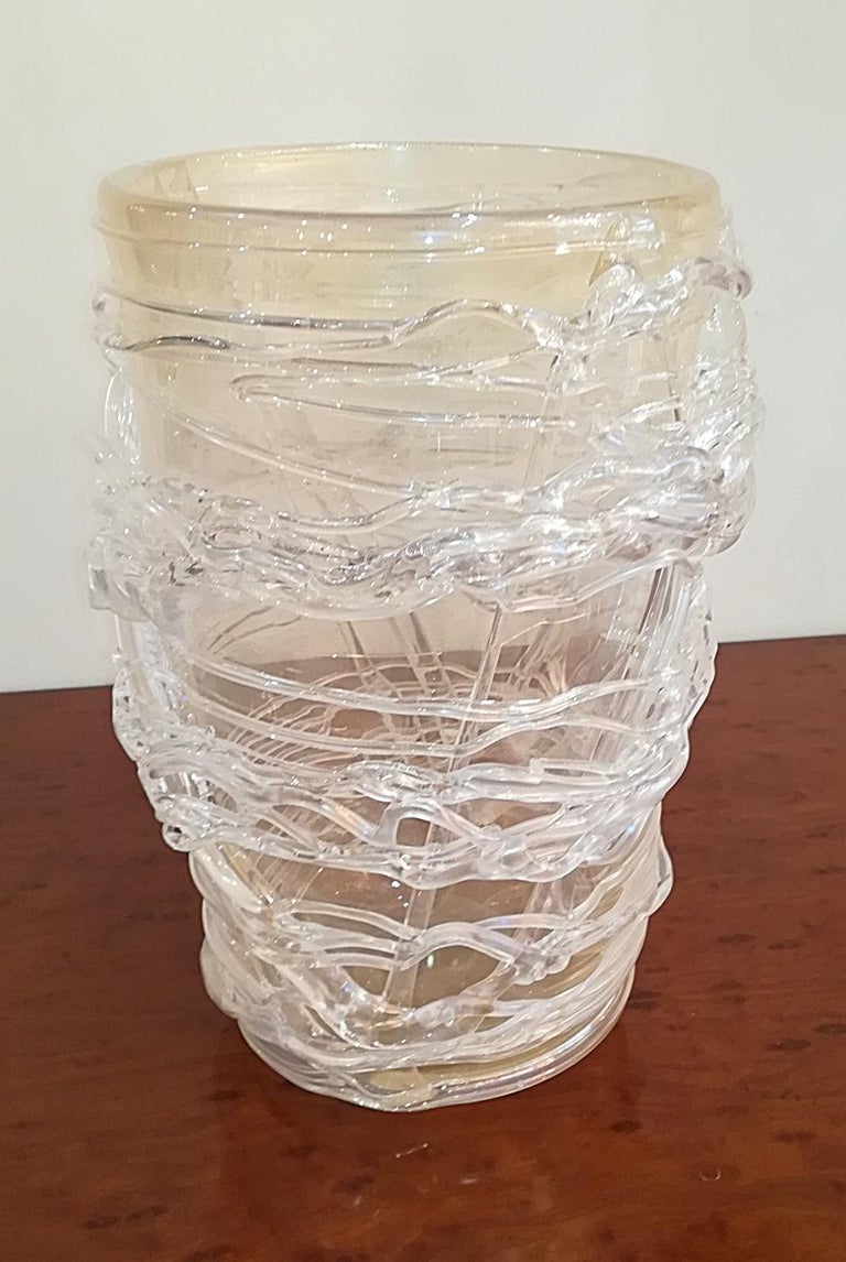 Italian Blown Murano Glass Vase For Sale