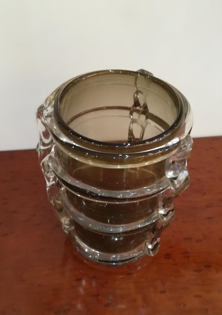 Contemporary Blown Murano Glass Vase For Sale