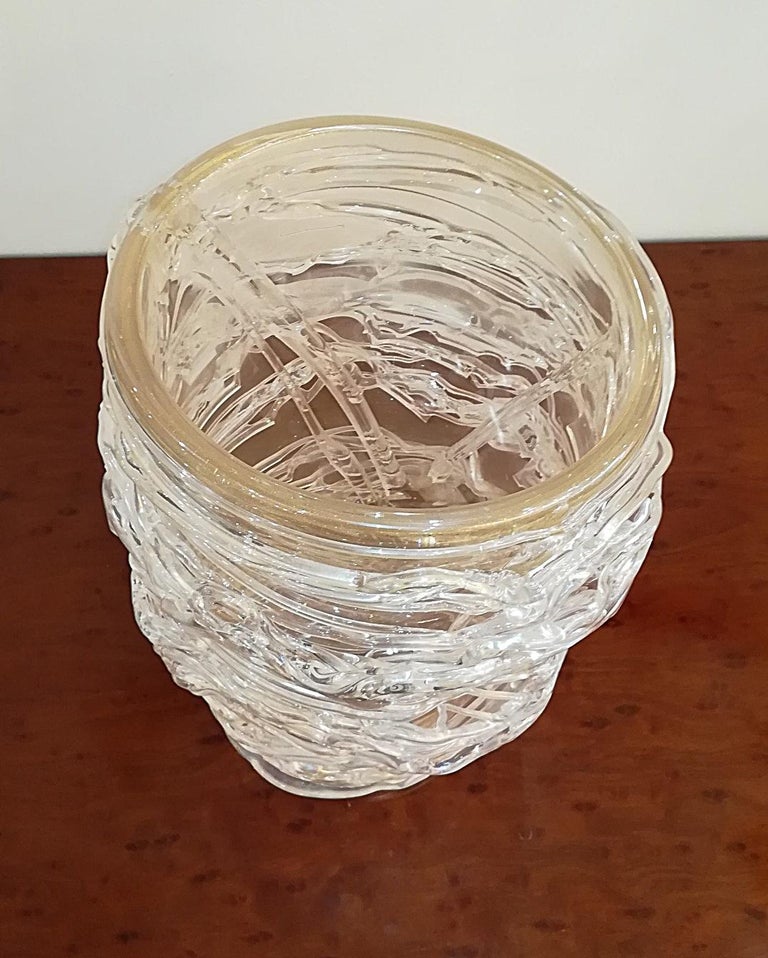 Contemporary Blown Murano Glass Vase For Sale