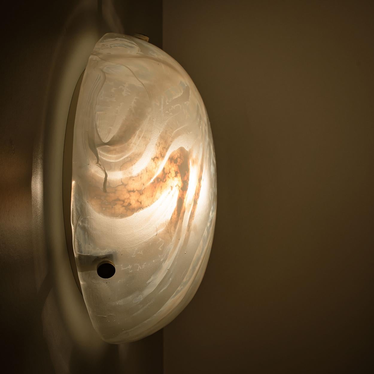 Blown Murano Glass Wall Light or Flush Mount, 1965  In Good Condition For Sale In Rijssen, NL