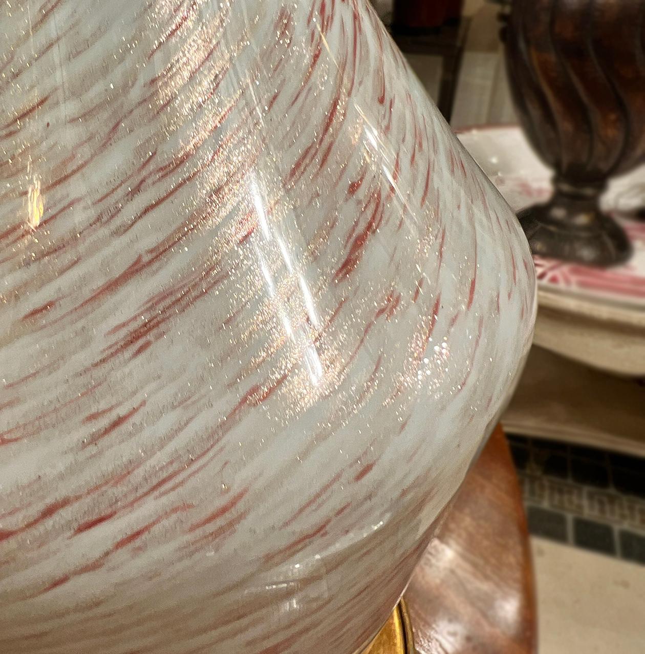 Blown Murano Table Lamp In Good Condition For Sale In New York, NY