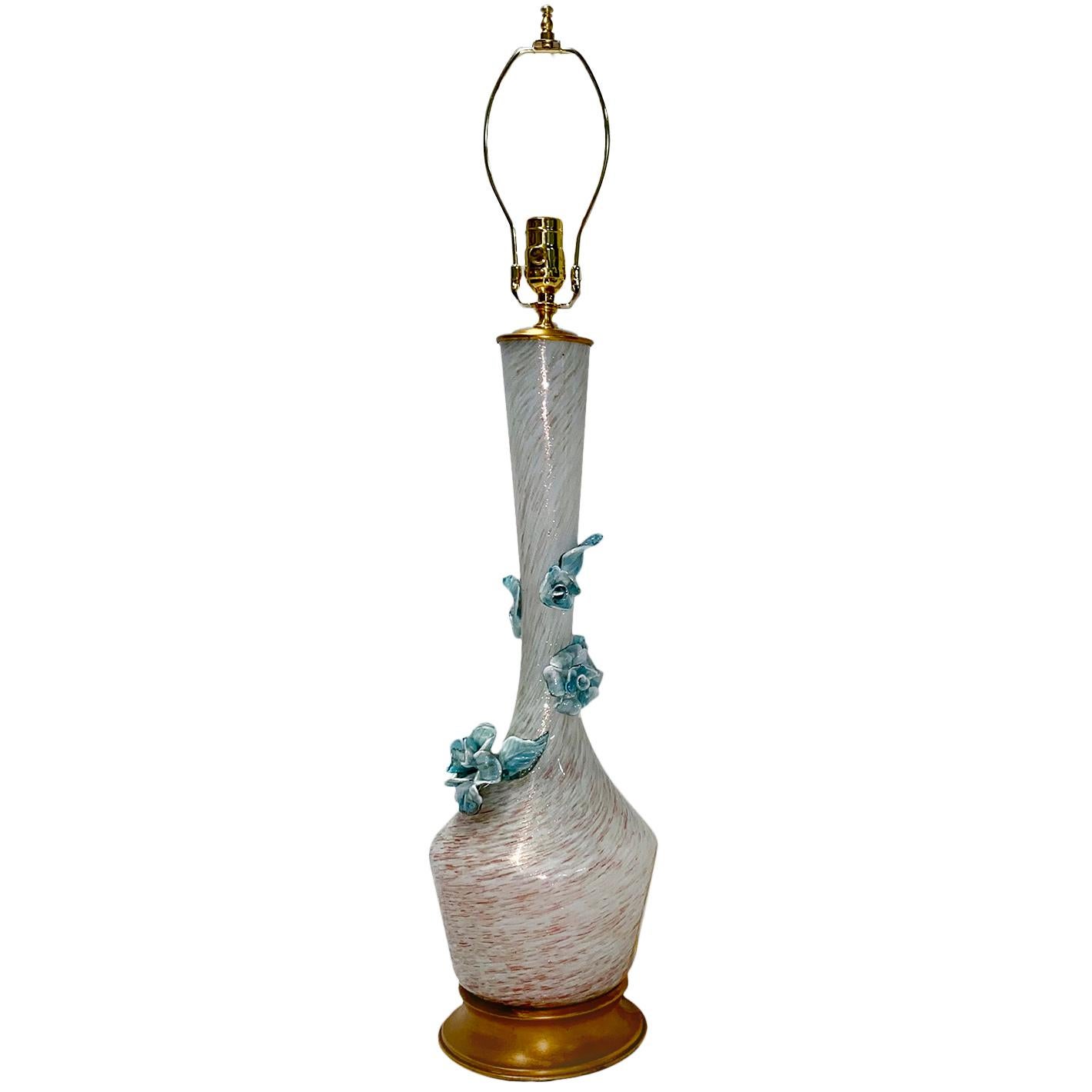 Lampe de table en verre de Murano soufflé en vente 1