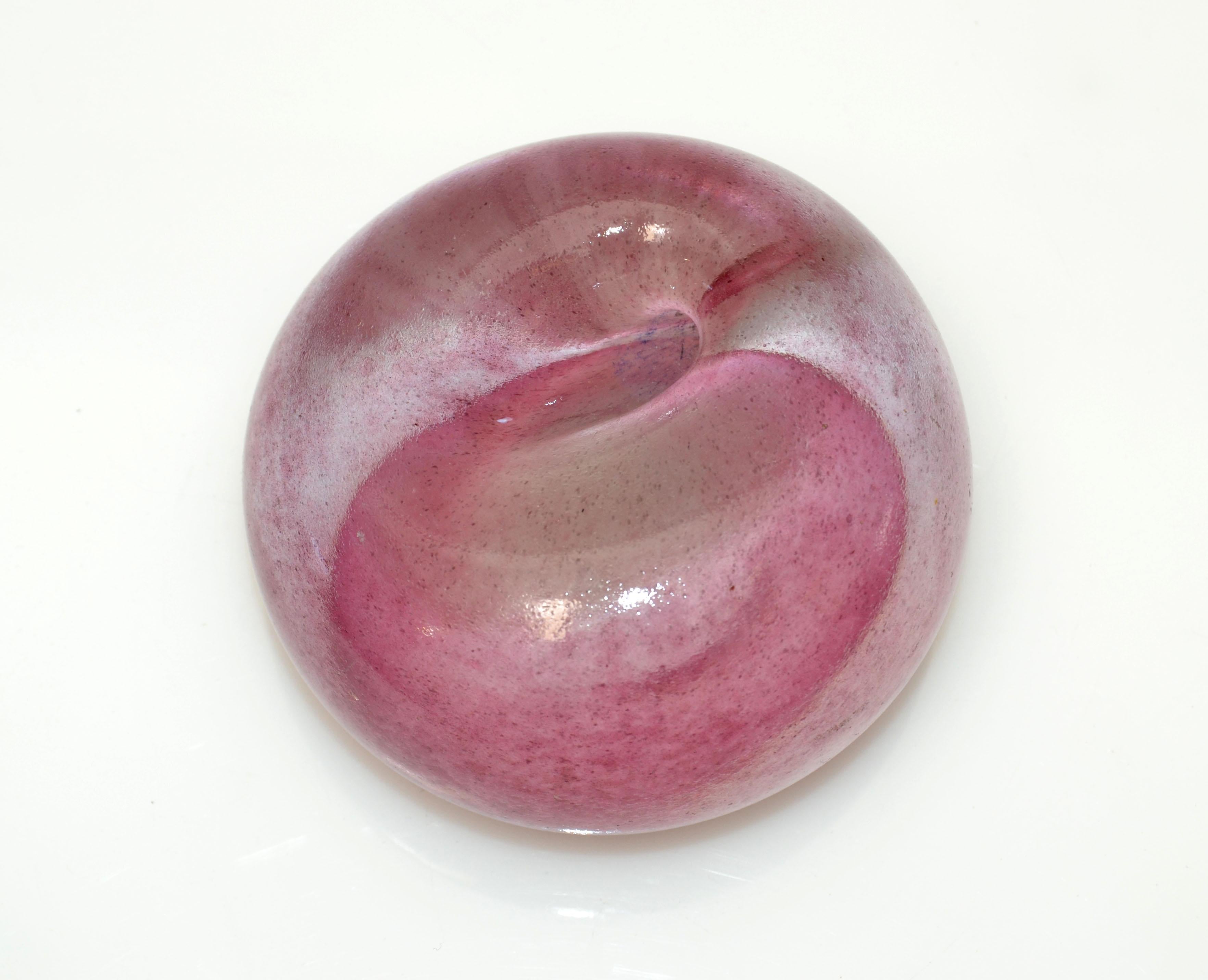 Blown Ultraviolet Art glass paperweight made in Italy. 
Mid-Century Modern collector's piece, great for your desk or writing Tabel.
 