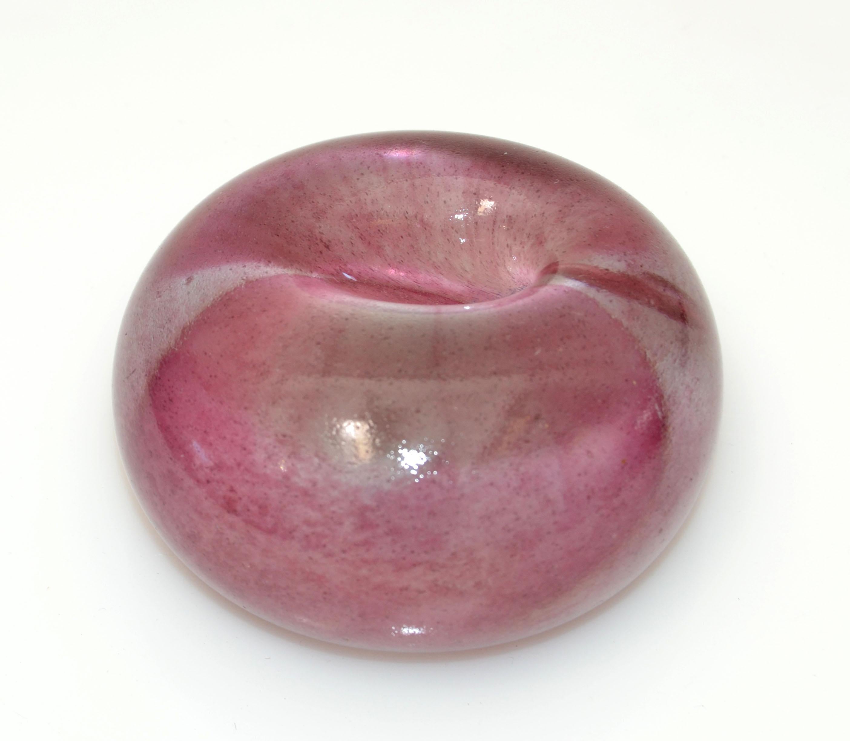 Italian Blown Ultraviolet Murano Art Glass Paperweight Mid-Century Modern Italy For Sale