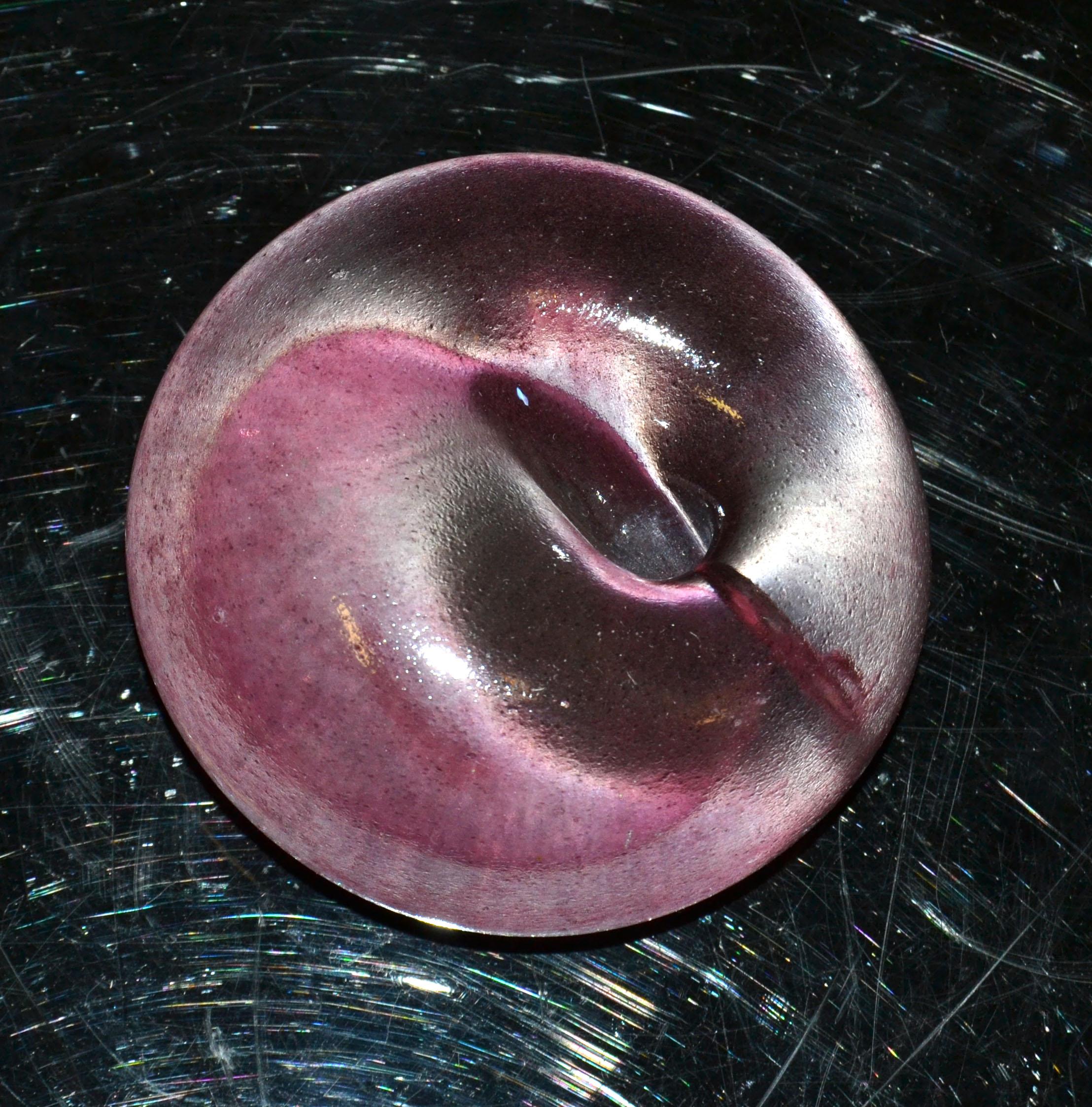 Blown Ultraviolet Murano Art Glass Paperweight Mid-Century Modern Italy In Good Condition For Sale In Miami, FL