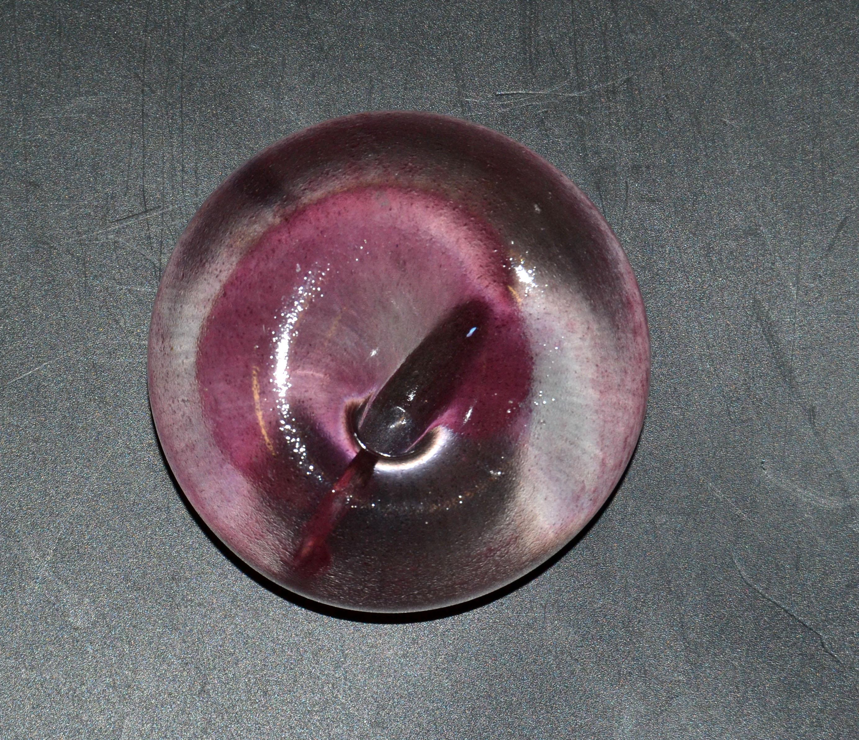 20th Century Blown Ultraviolet Murano Art Glass Paperweight Mid-Century Modern Italy For Sale