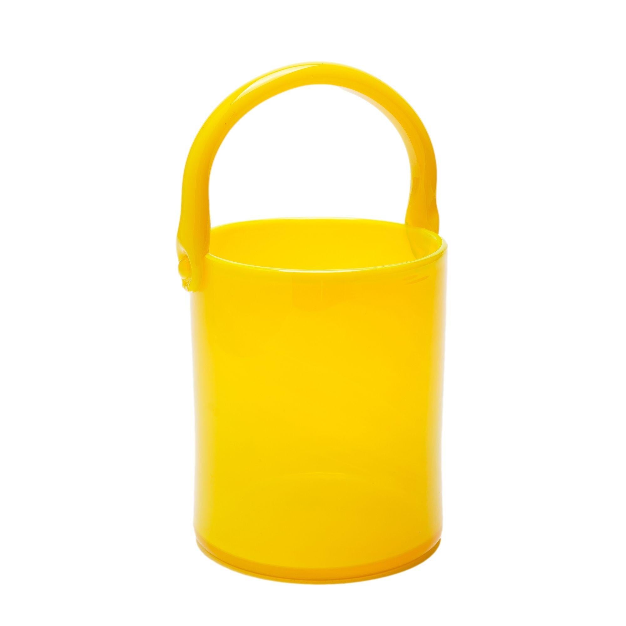 Paire de verre opalin jaune soufflé, vers 1950 Excellent état - En vente à Kenilworth, IL
