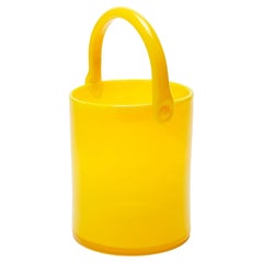 Blown yellow opaline glass pail, c. 1950