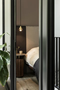 Contemporary Pendant Lamp Blown Glass and Brass