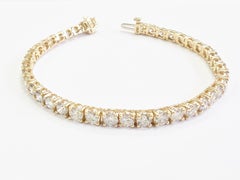 BLOWOUT CLEARANCE, 9.45 ct Natural Diamond Tennis Bracelet 14K Yellow