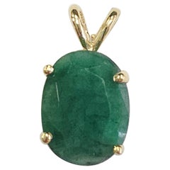 Sonderangebot: Anhänger mit natürlichem Smaragd, 3,17 Karat, 14-Karat-Gelbgold