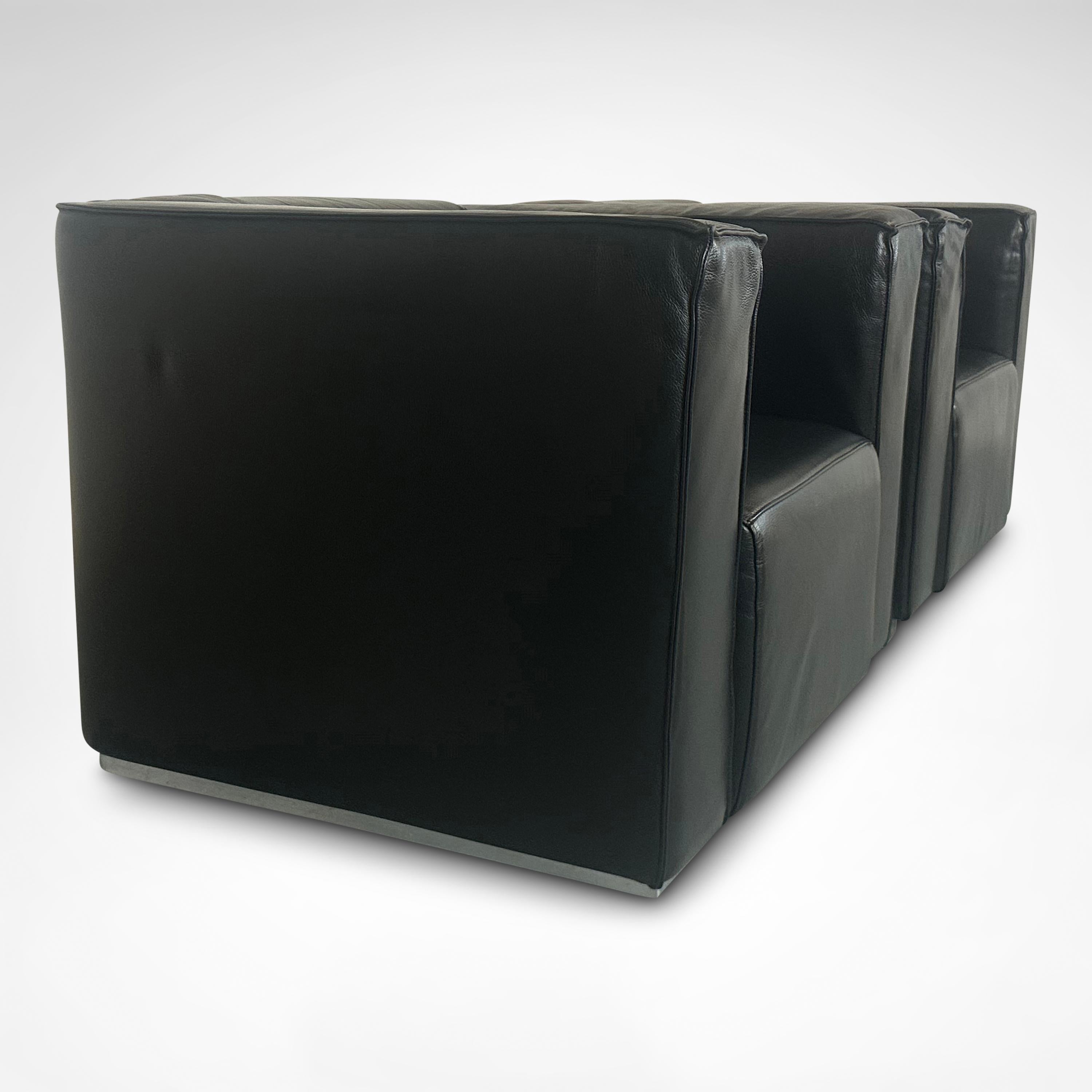 Sillón de cuero Blox de Markus Jehs y Jurgen Laub para Cassina 2002, set de 2 3