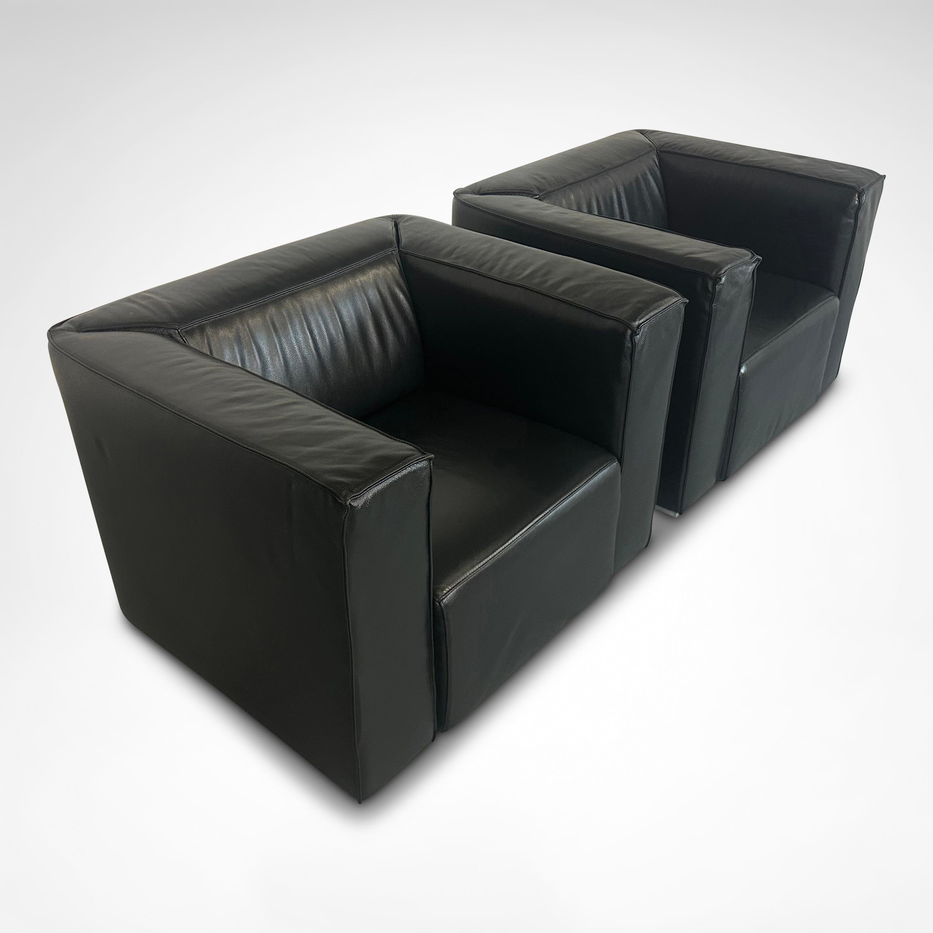 Sillón de cuero Blox de Markus Jehs y Jurgen Laub para Cassina 2002, set de 2 5