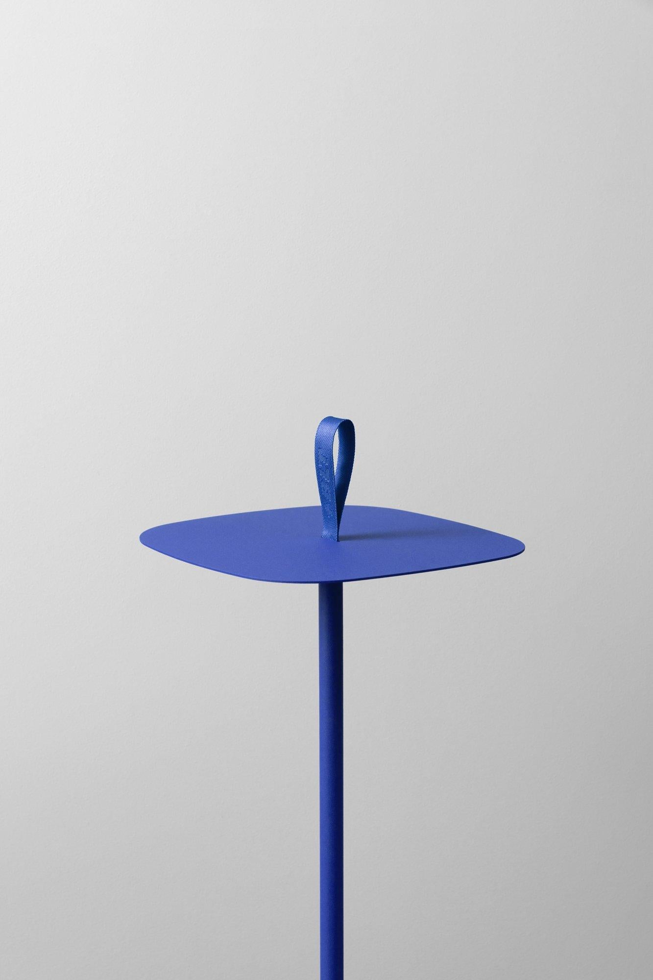 Powder-Coated BLT Table Ultra Blue Small Side Table by +kouple For Sale