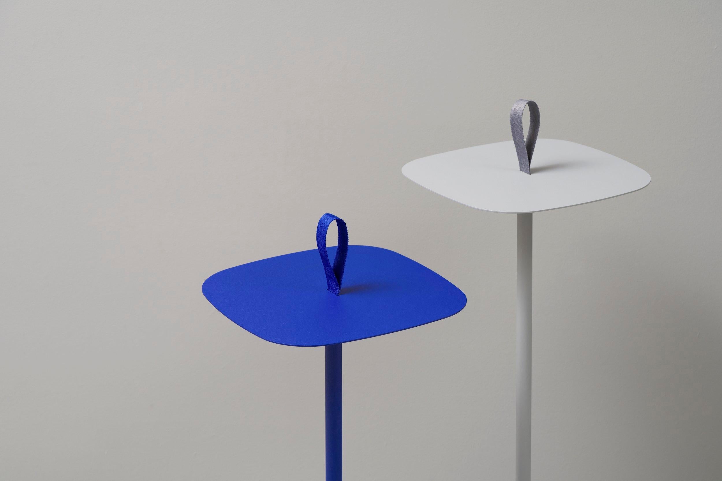Steel BLT Table Ultra Blue Small Side Table by +kouple For Sale