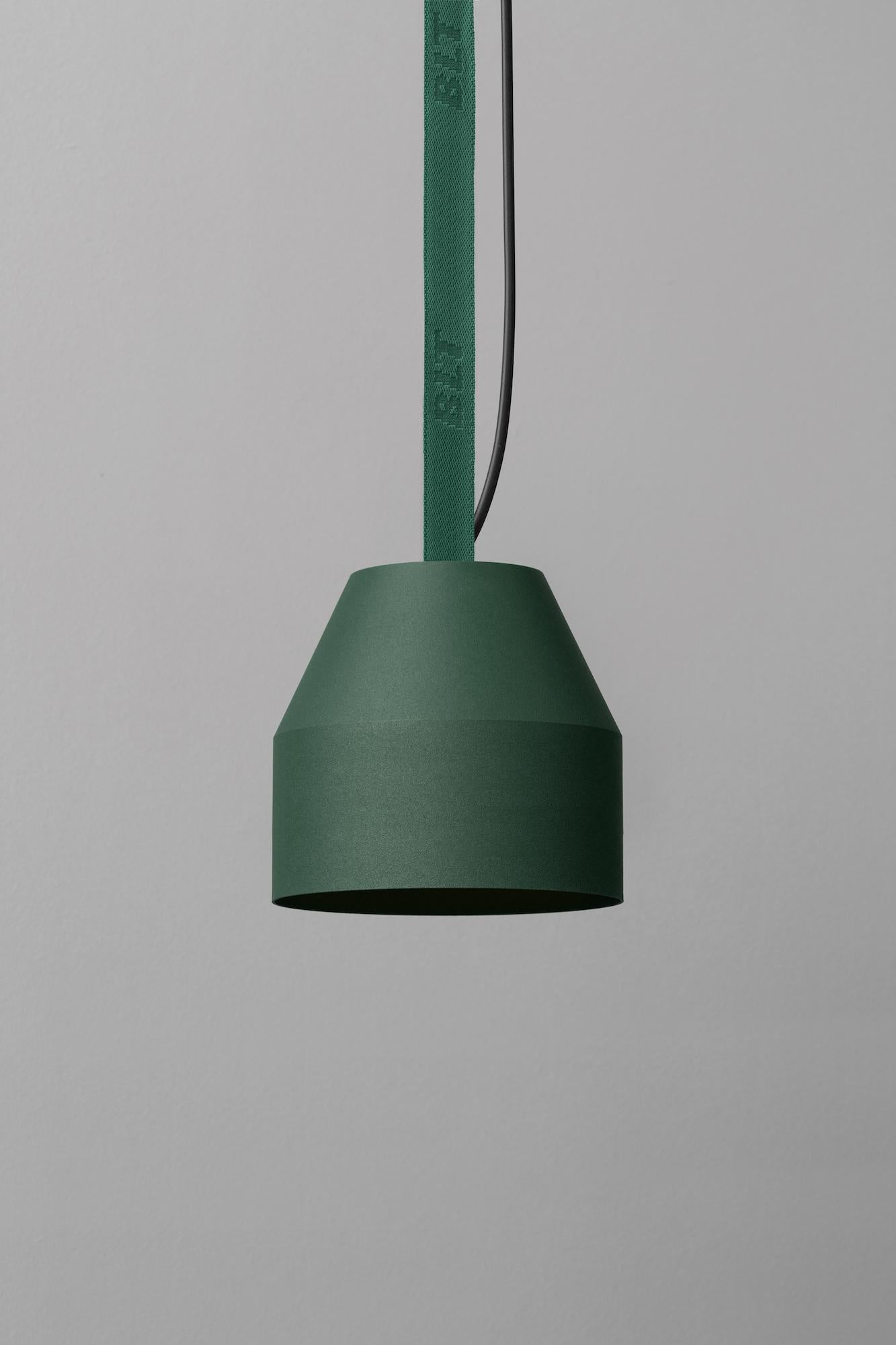 BLT_CAP Big Forest Pendant Lamp by +kouple
Dimensions: Ø 16 x H 16,5 cm. 
Materials: Powder-coated steel and textile.

Available in different color options. The rod length is 250 cm. Please contact us.

All our lamps can be wired according to each