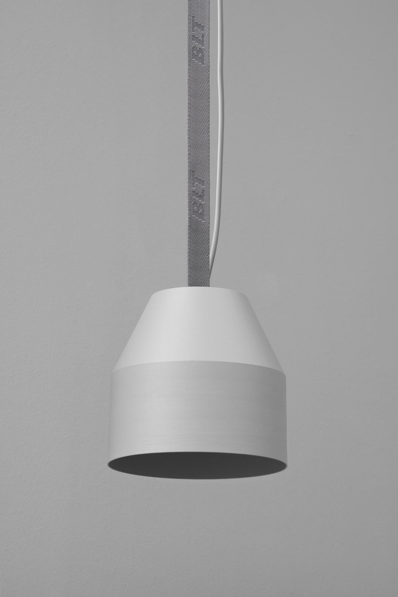BLT_CAP Big Forest Pendant Lamp by +kouple
Dimensions: Ø 16 x H 16,5 cm. 
Materials: Powder-coated steel and textile.

Available in different color options. The rod length is 250 cm. Please contact us.

All our lamps can be wired according to each