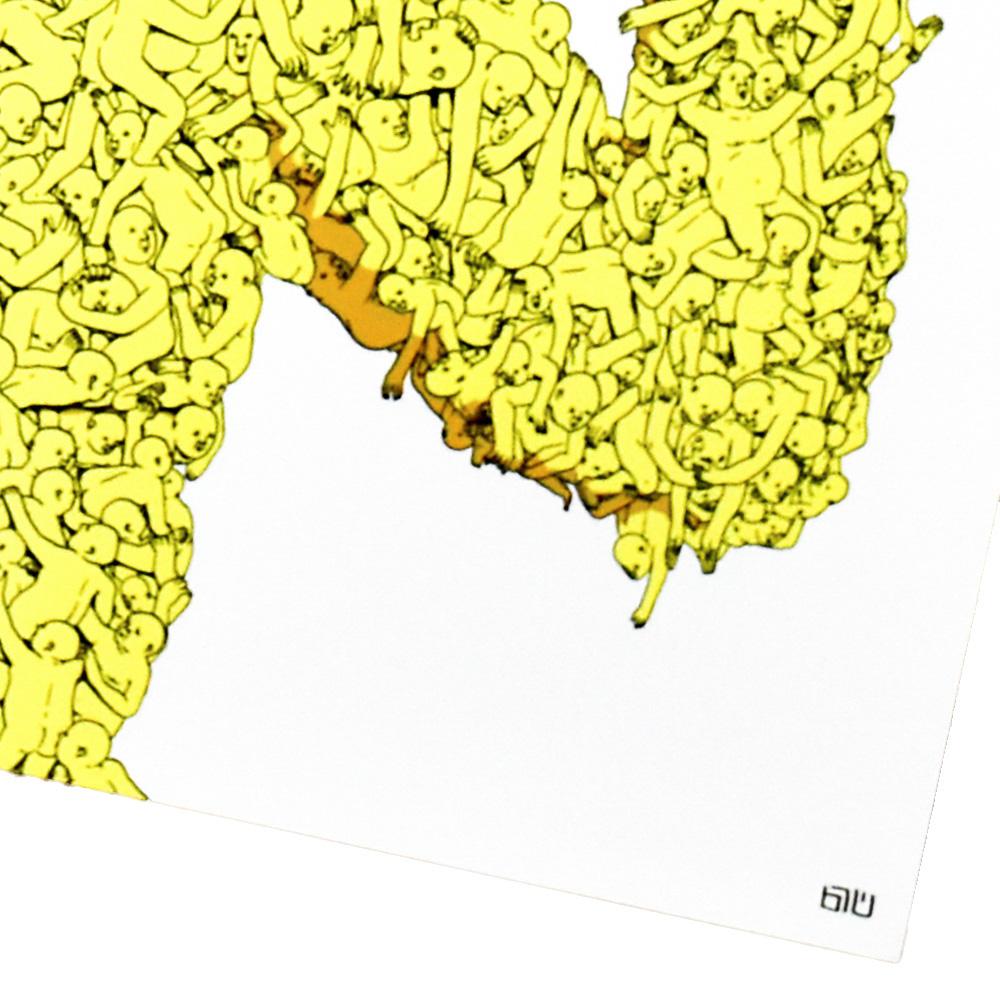 Demos poster by Italian Street Artist Blu.
Limited edition of 1000.
Blu signature printed on bottom right of poster in black.
Demos is a Greek origin word meaning the people.
This gorgeous poster is a little known release that was included with self