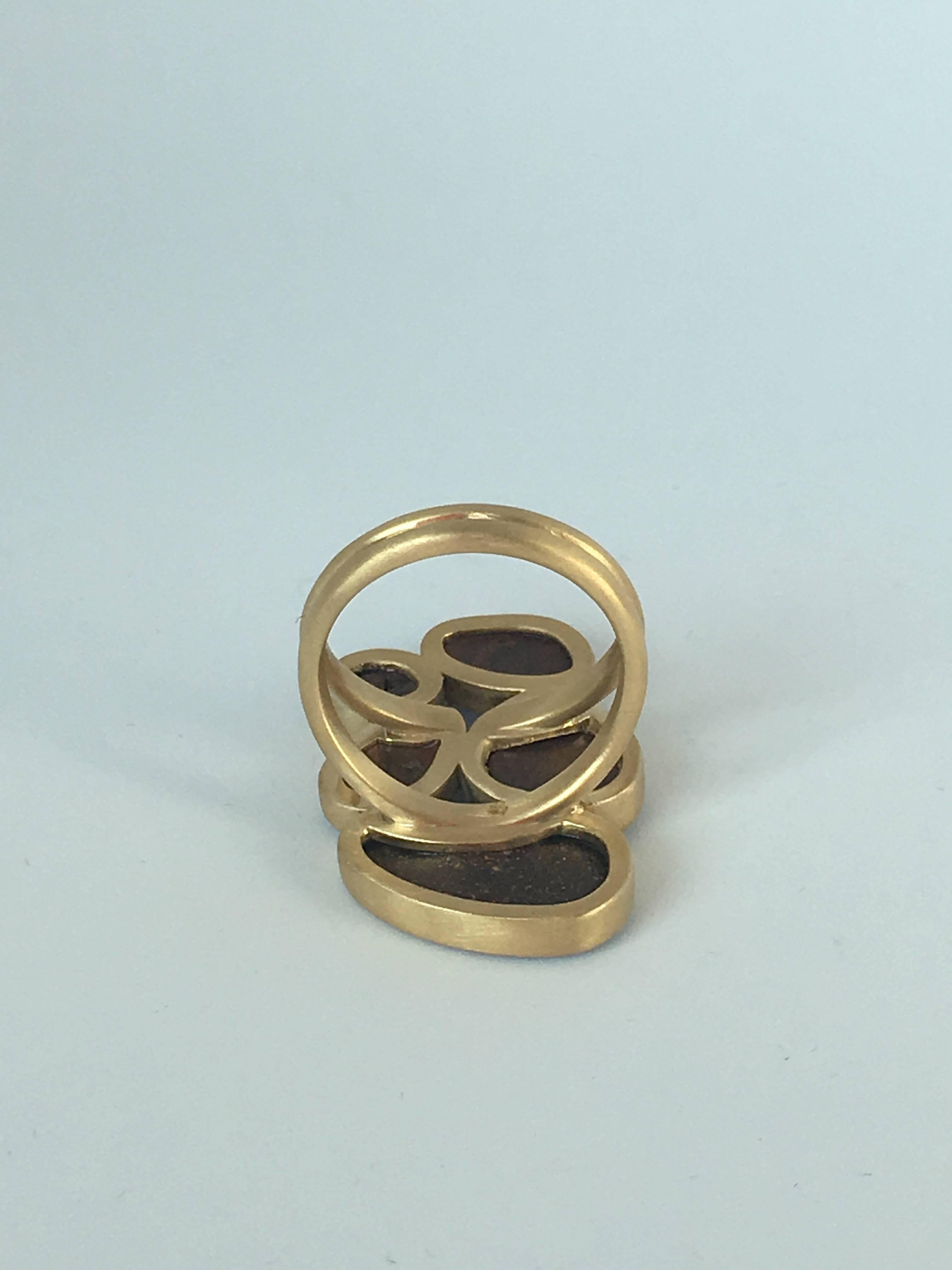 Cushion Cut  Australian Blu Opal Doublette 18 Karat Gold Ring For Sale