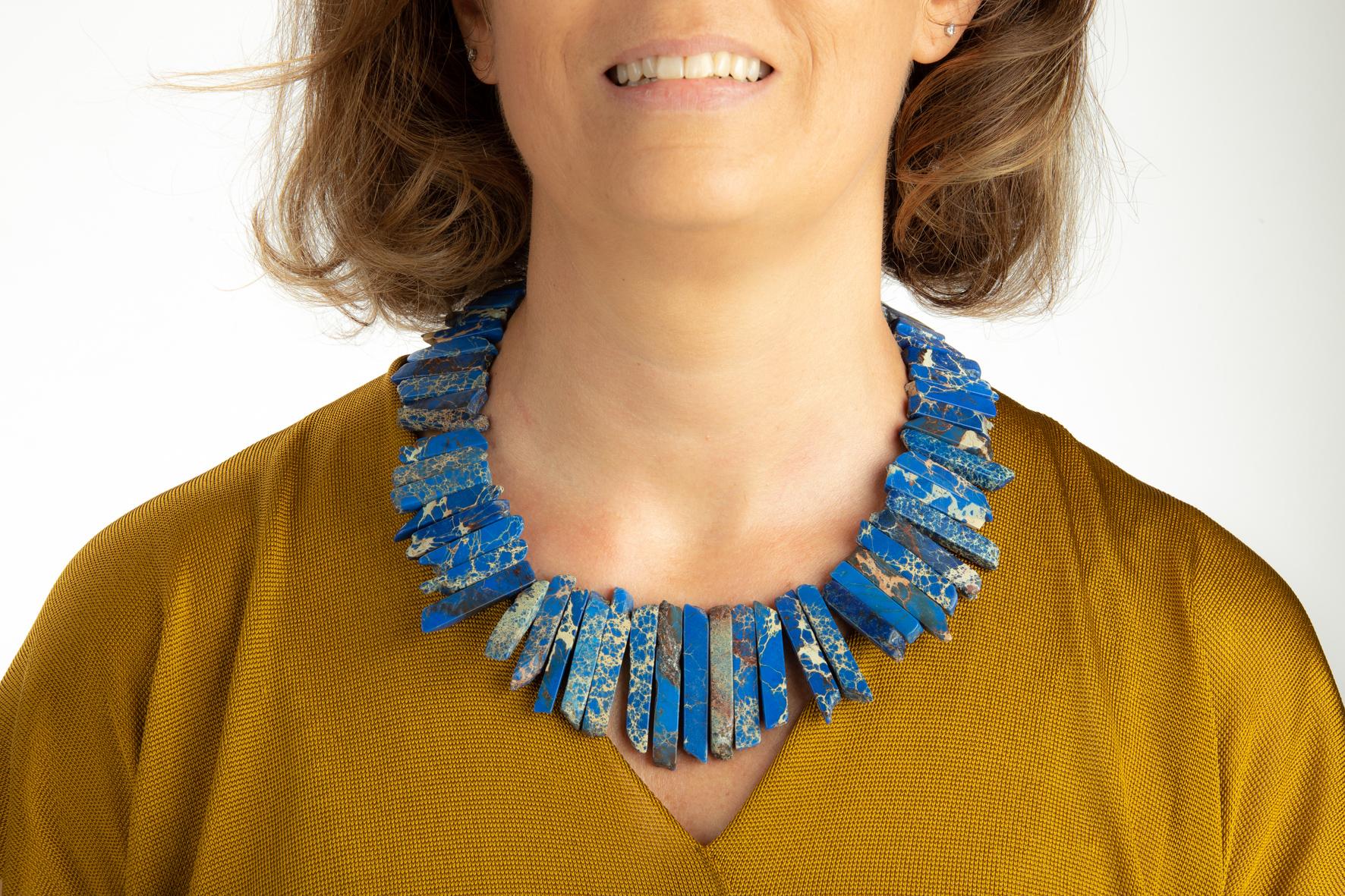 Women's or Men's Blu Azzurite Necklace For Sale
