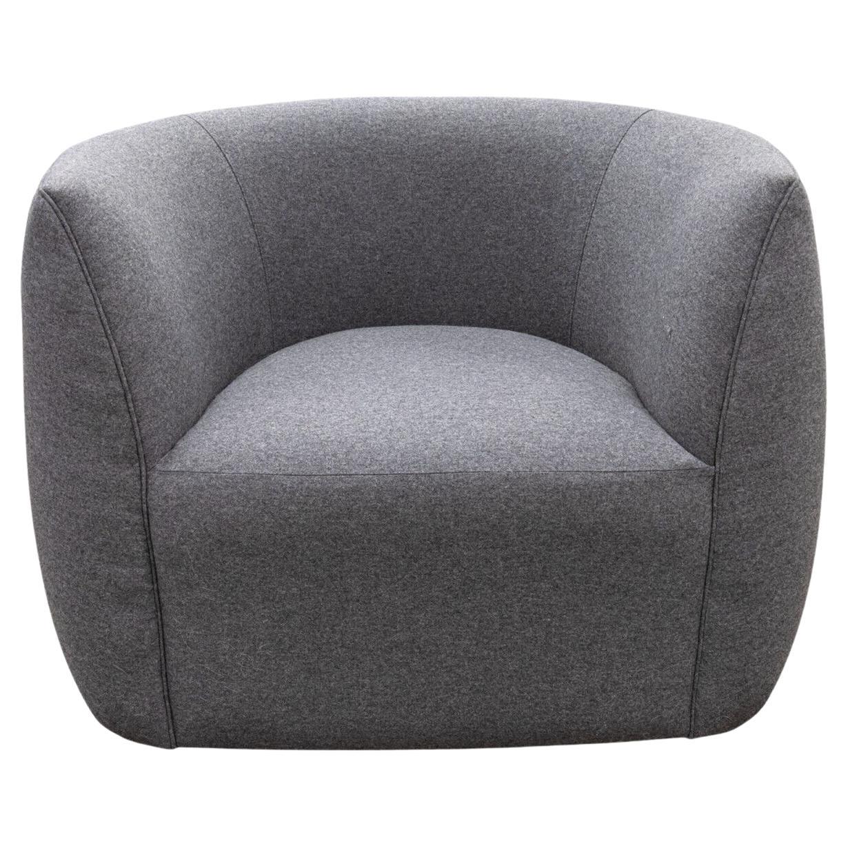 Blu Dot Council Contemporary Modern Swivel Lounge Chair in Gabro Grey