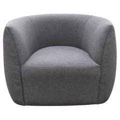 Blu Dot Council Contemporary Modern Swivel Lounge Chair in Gabro Grey