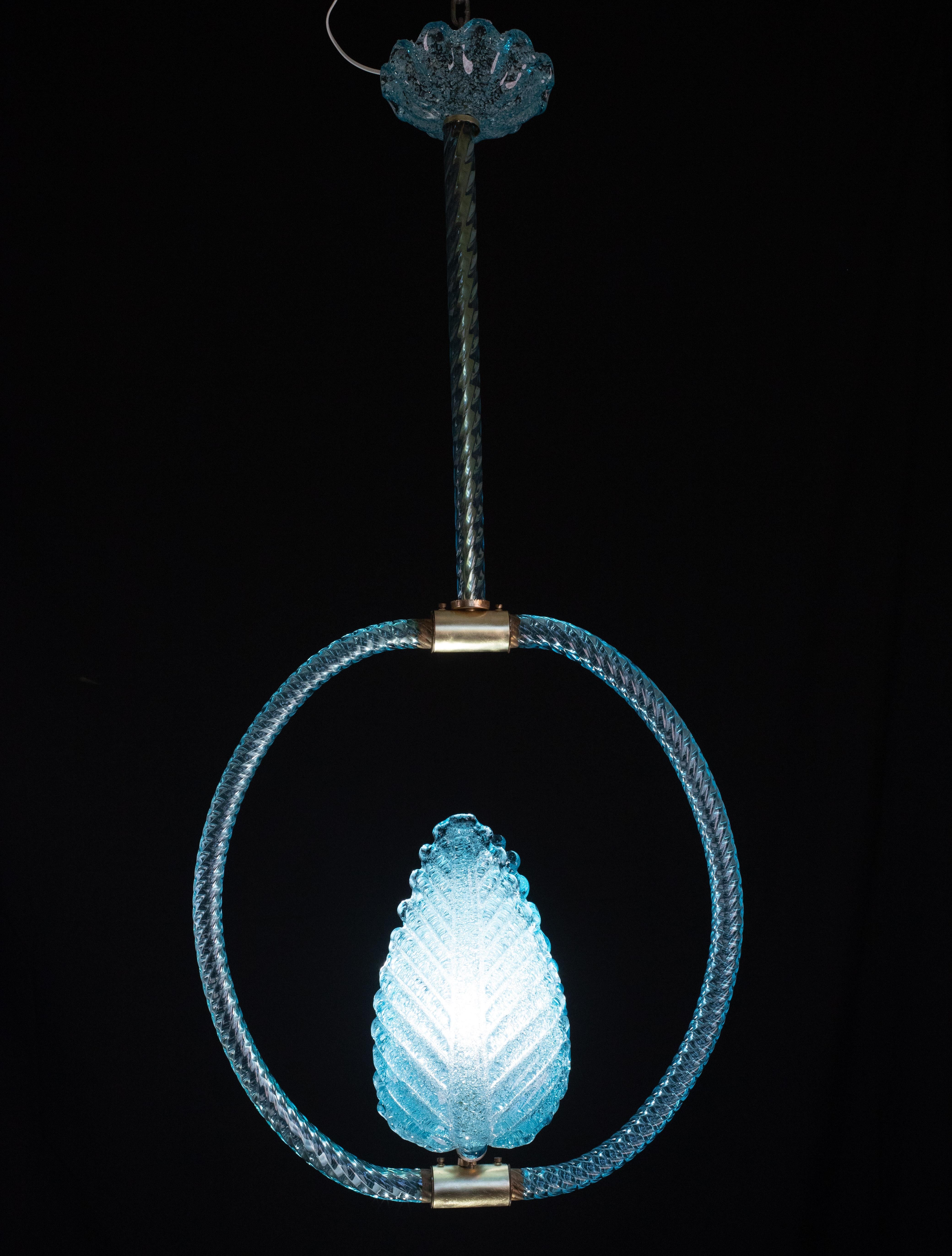 Blu Jewel Murano Glass Chandelier by Barovier e Toso, 1950s For Sale 5