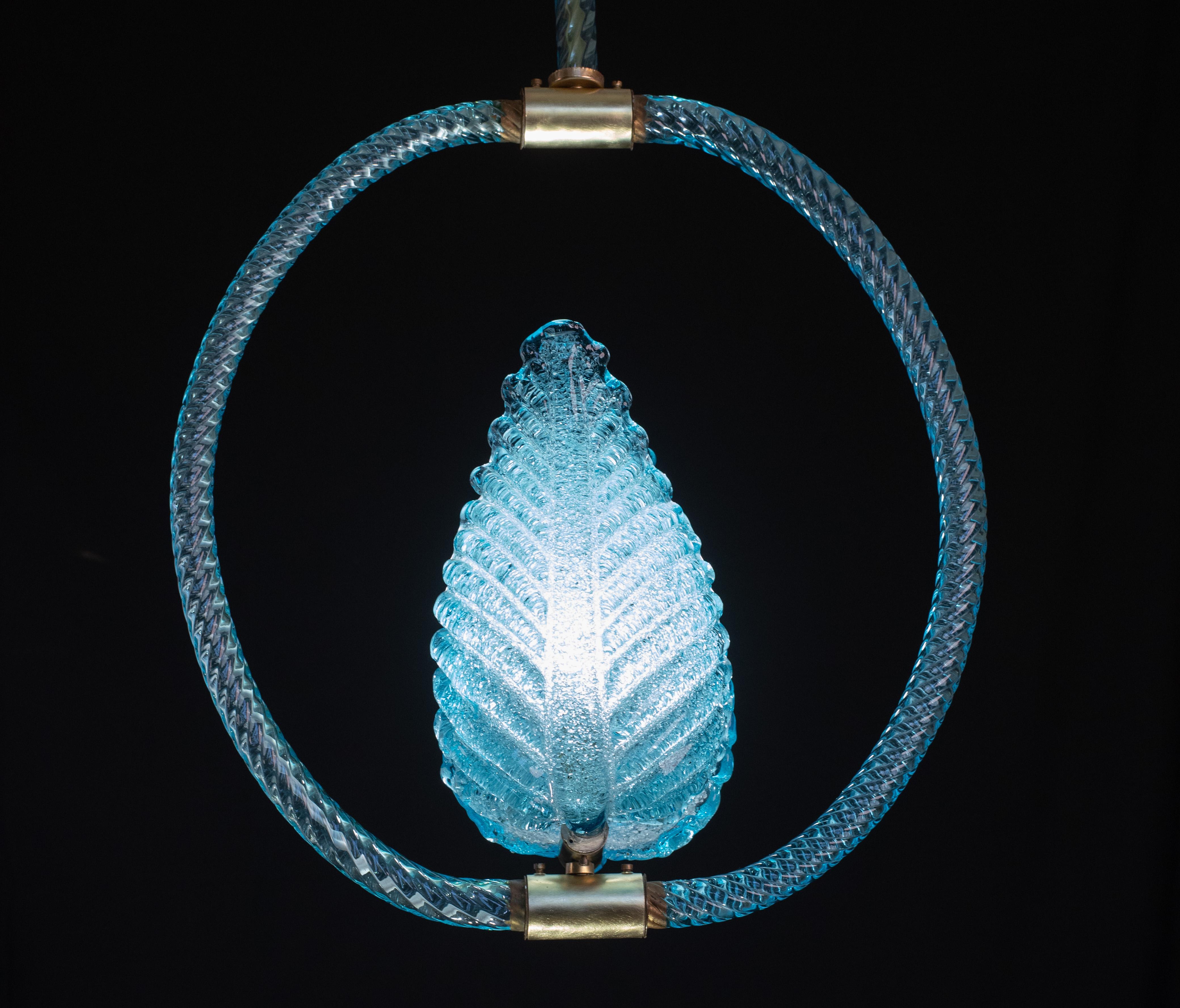 Blu Jewel Murano Glass Chandelier by Barovier e Toso, 1950s For Sale 6