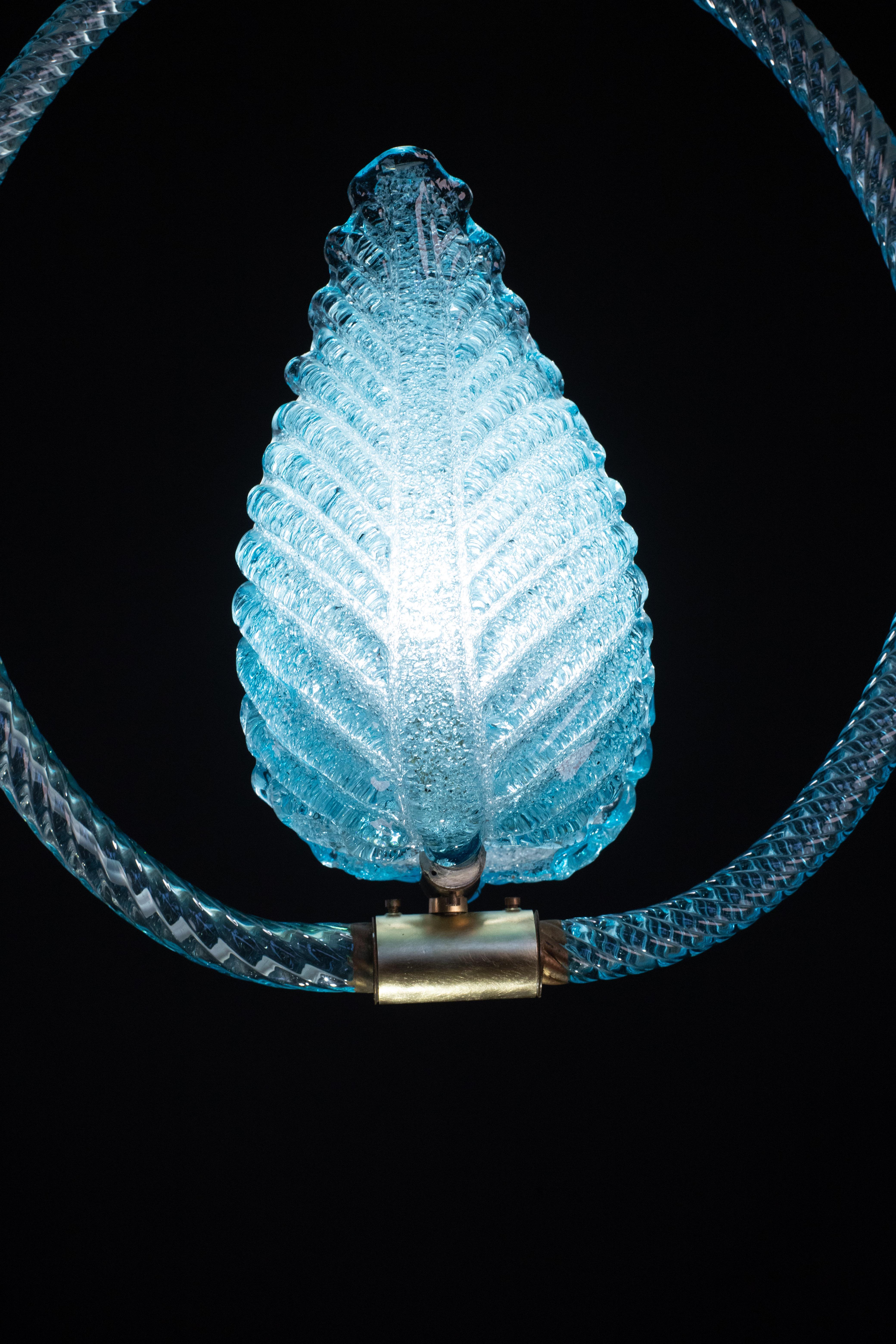Blu Jewel Murano Glass Chandelier by Barovier e Toso, 1950s For Sale 7