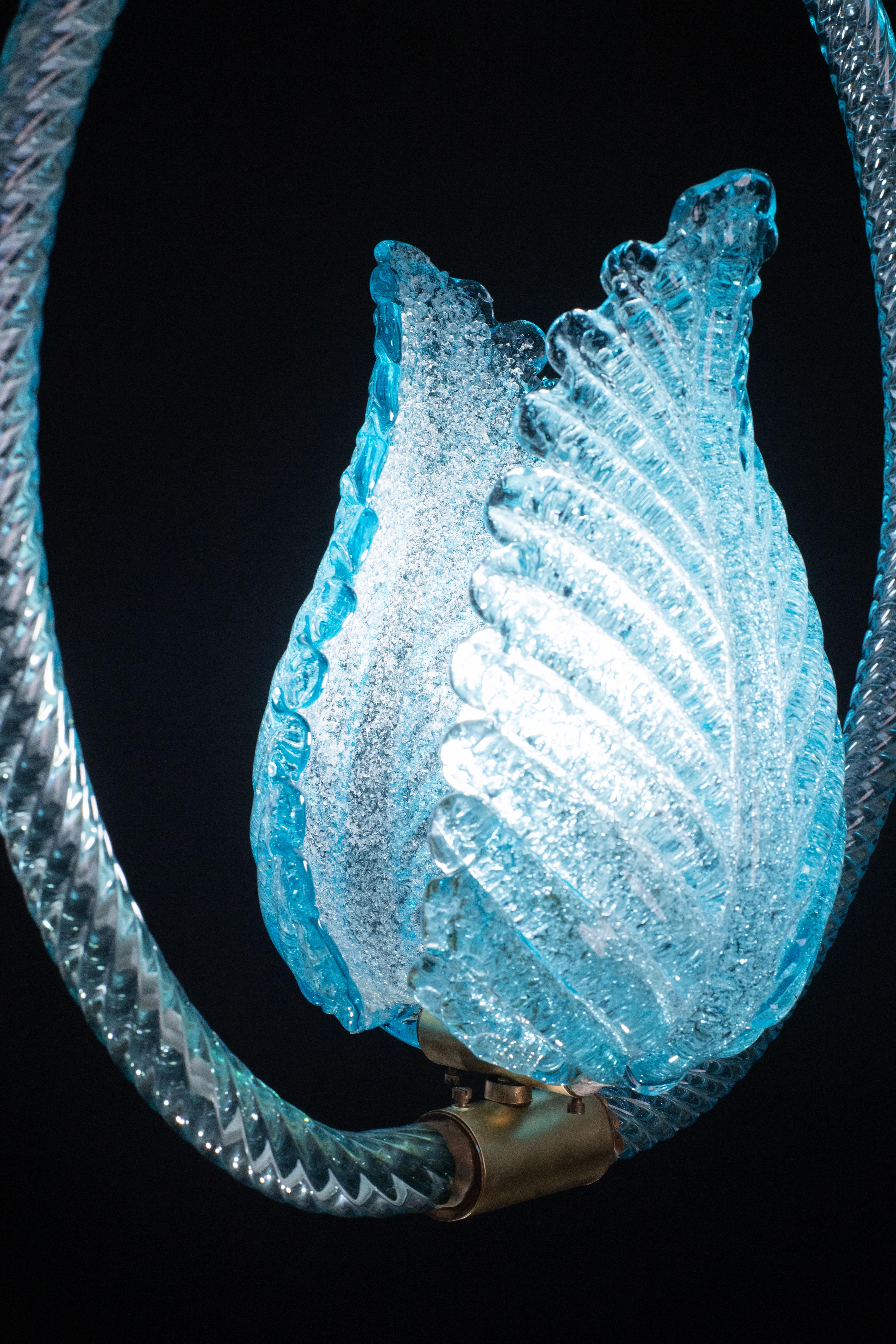 Blu Jewel Murano Glass Chandelier by Barovier e Toso, 1950s For Sale 8